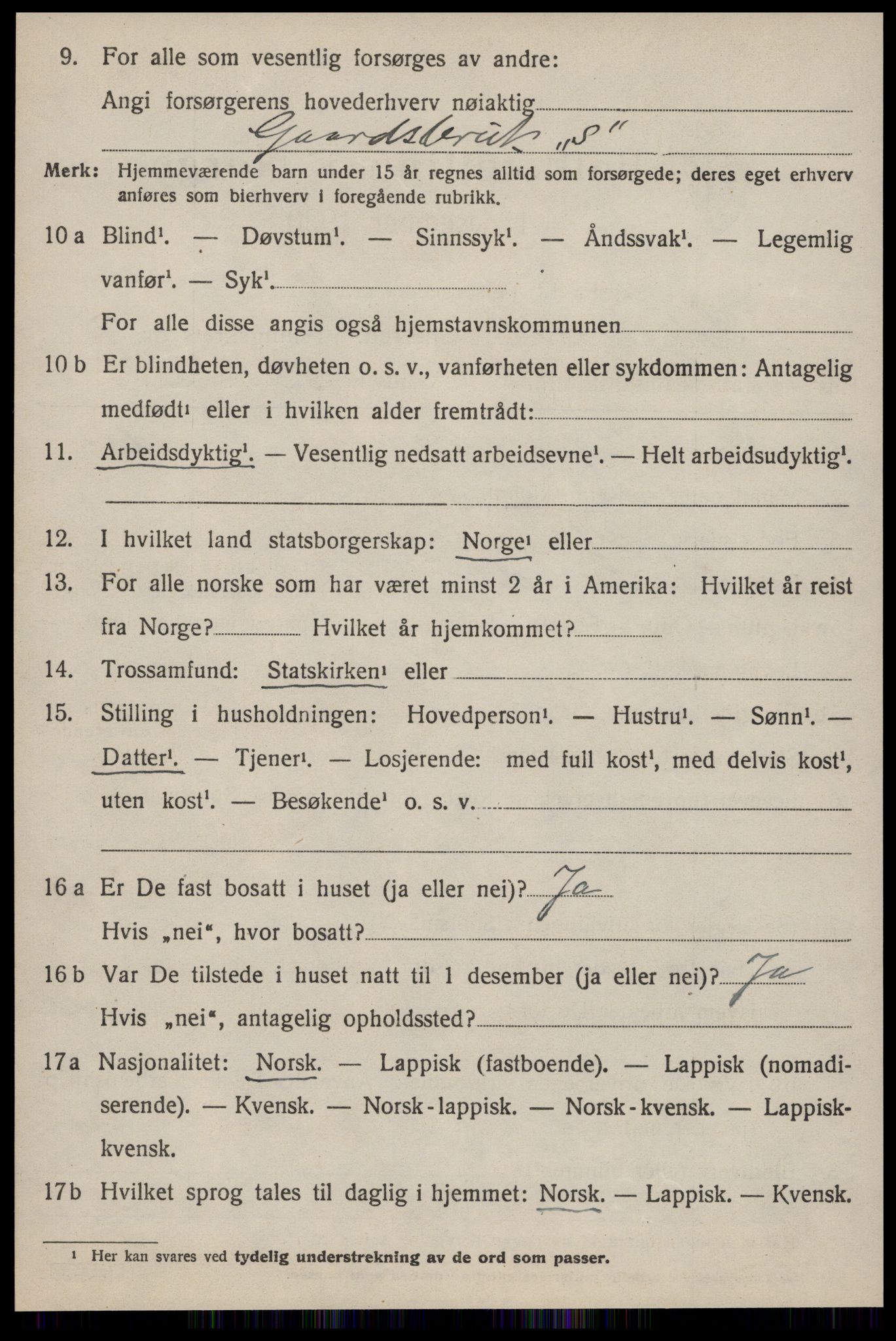 SAT, 1920 census for Soknedal, 1920, p. 3453