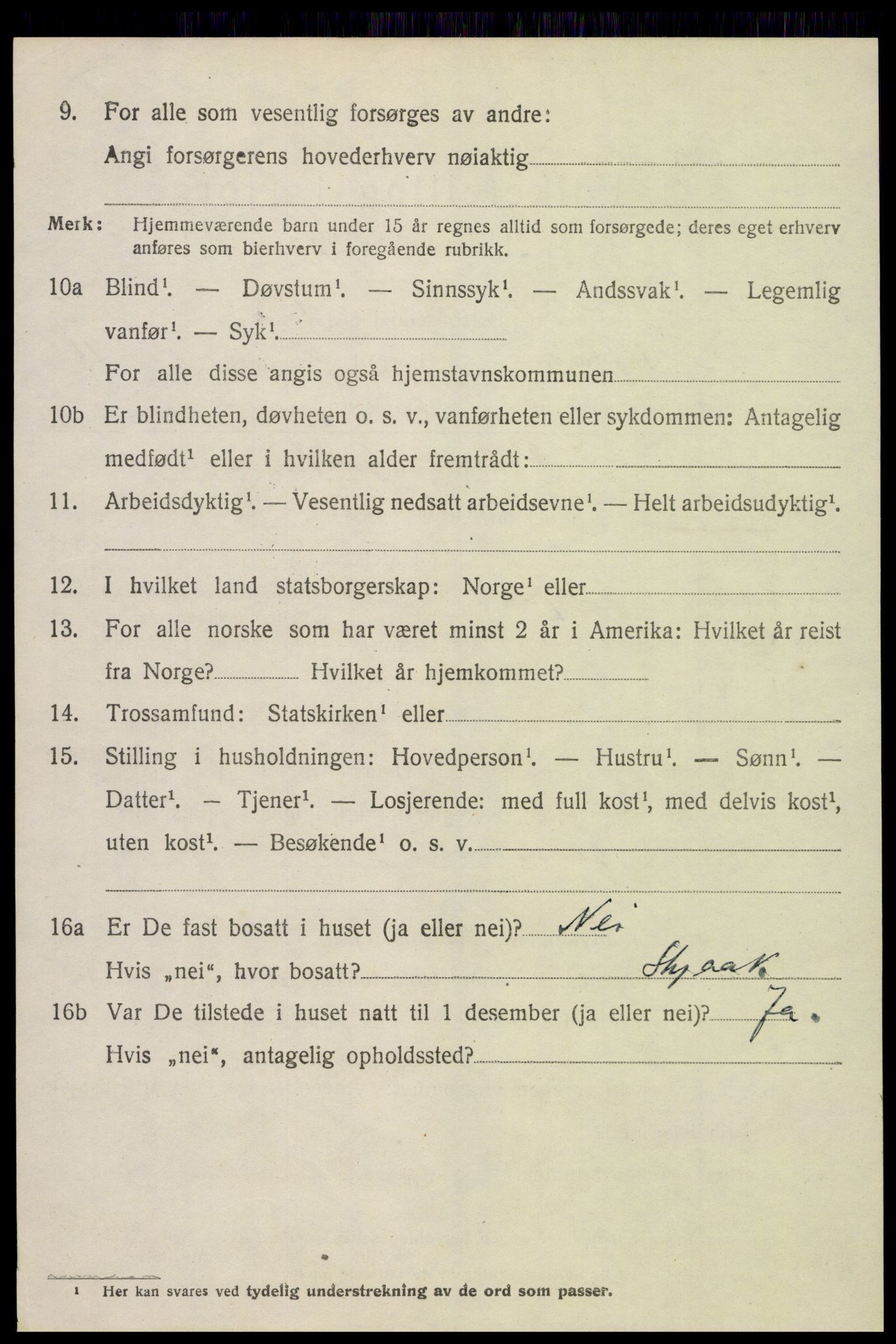 SAH, 1920 census for Skjåk, 1920, p. 5179