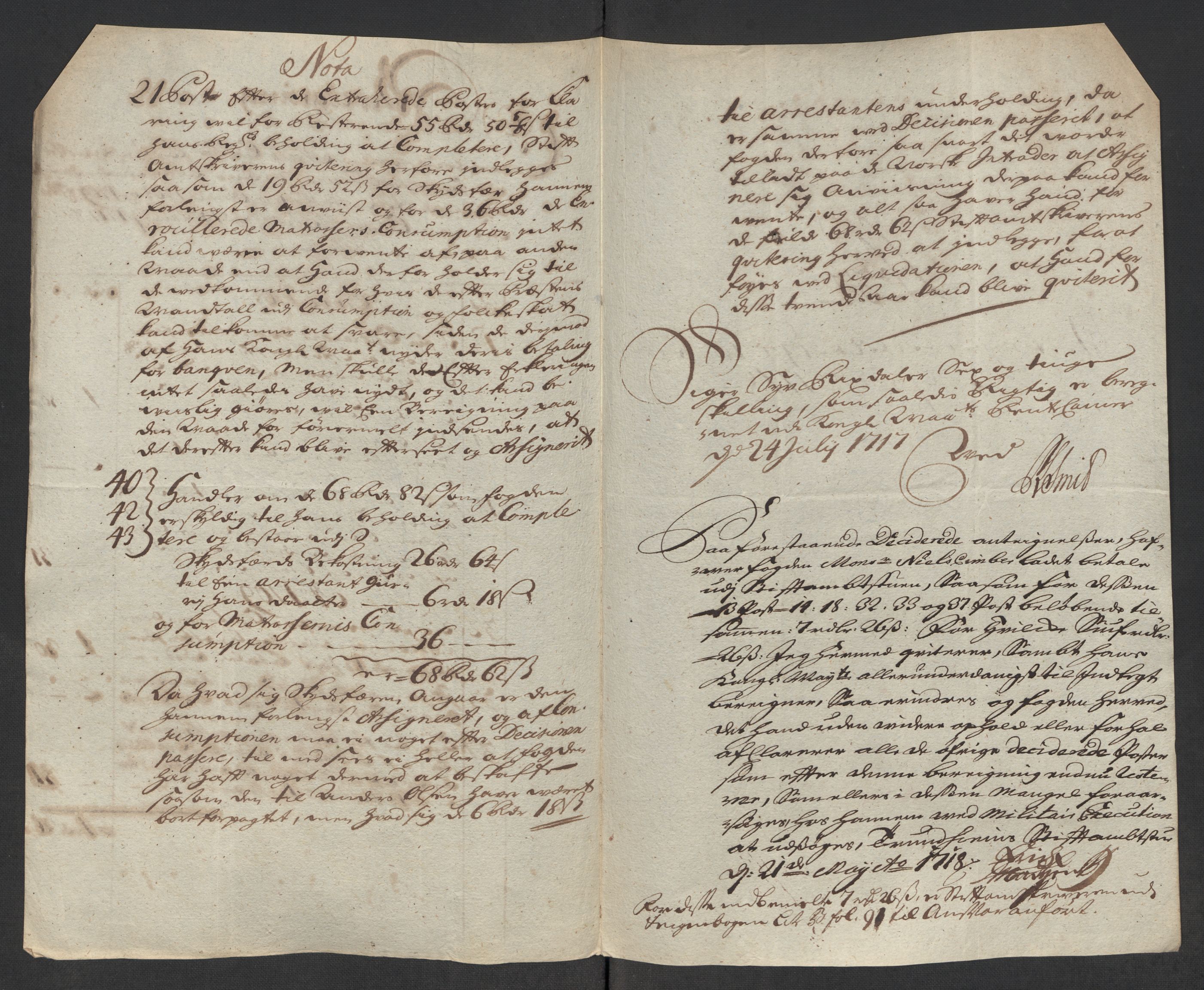 Rentekammeret inntil 1814, Reviderte regnskaper, Fogderegnskap, AV/RA-EA-4092/R57/L3866: Fogderegnskap Fosen, 1718, p. 215