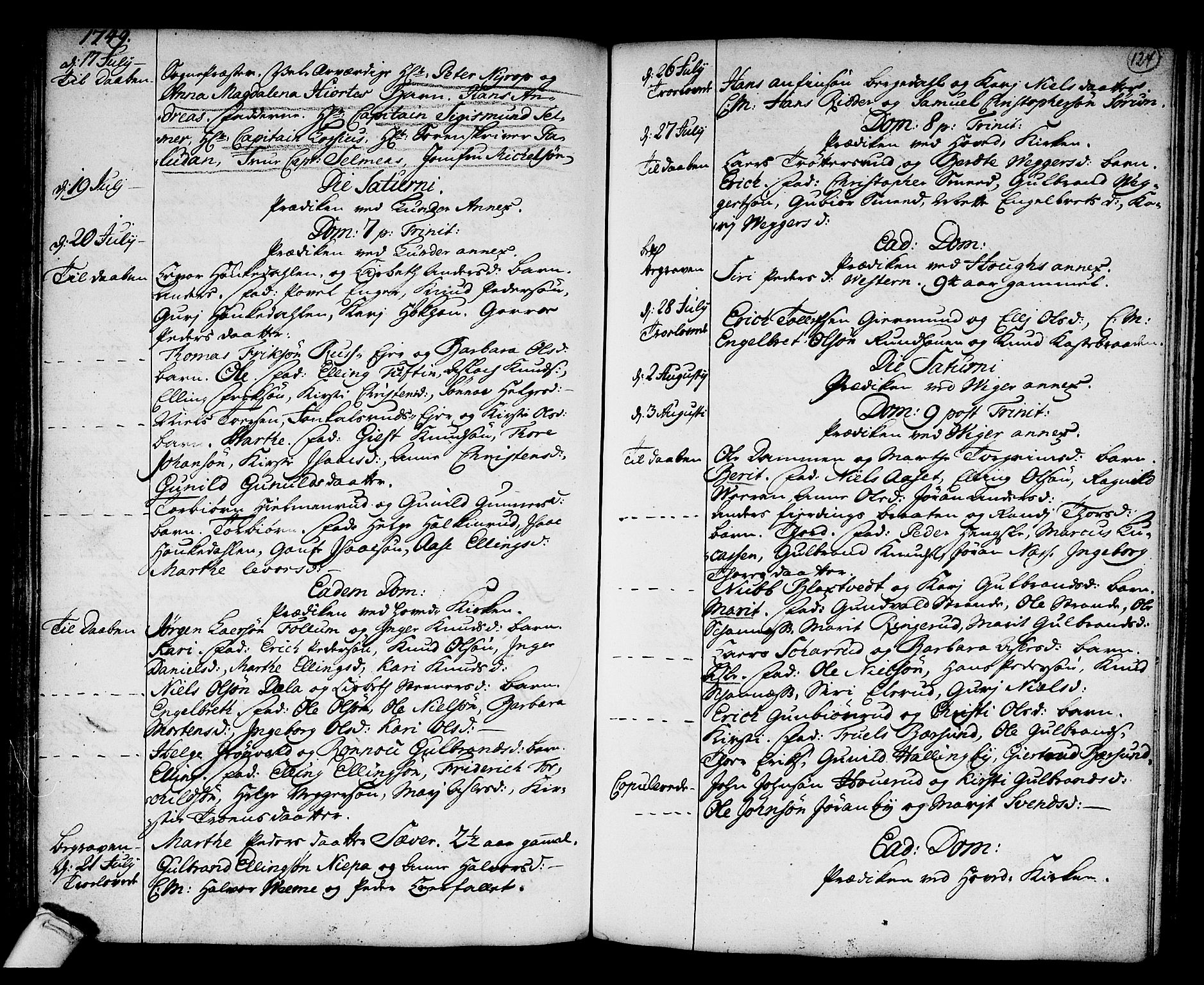 Norderhov kirkebøker, SAKO/A-237/F/Fa/L0003a: Parish register (official) no. 3, 1740-1757, p. 124