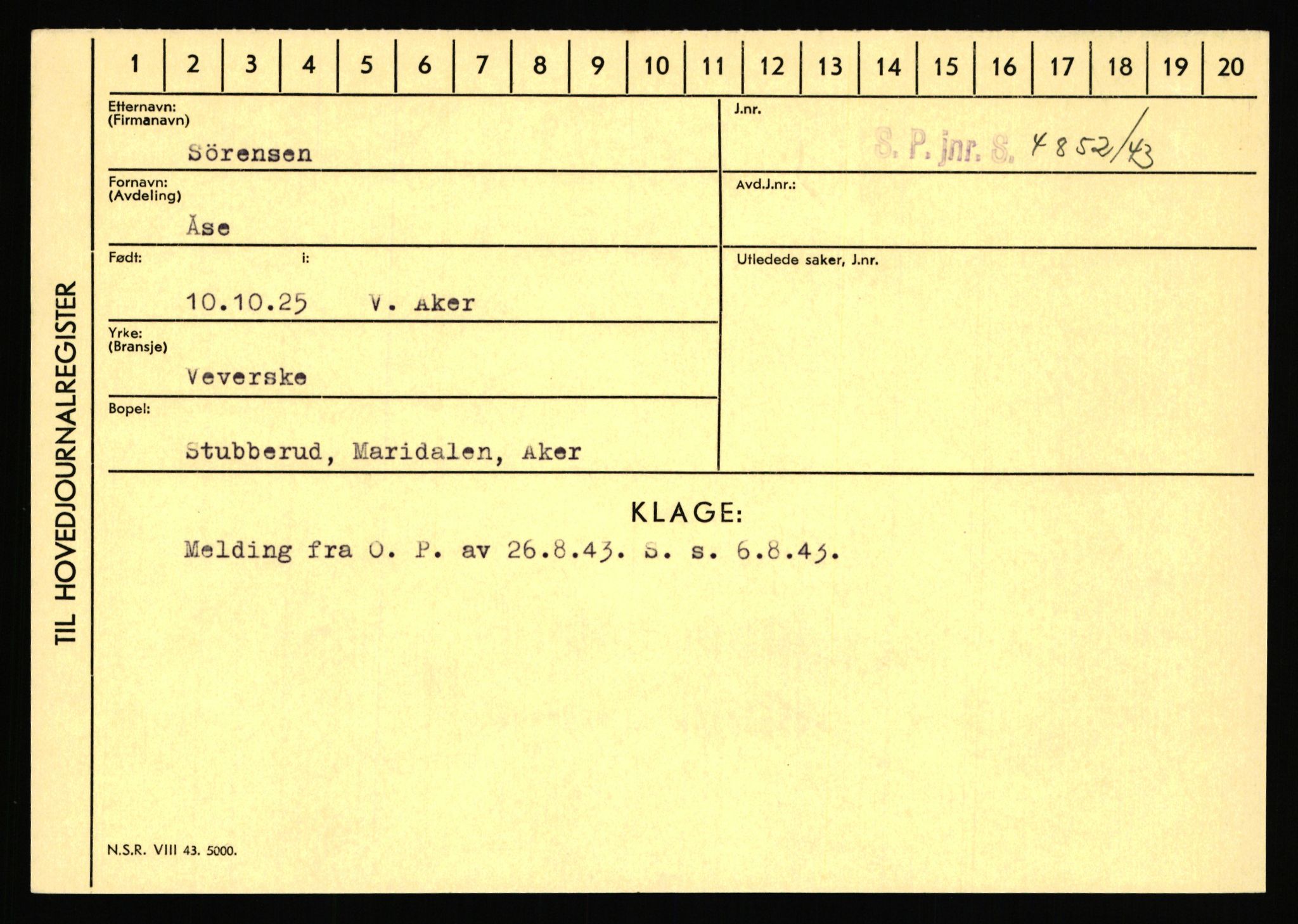 Statspolitiet - Hovedkontoret / Osloavdelingen, AV/RA-S-1329/C/Ca/L0015: Svea - Tøsse, 1943-1945, p. 1381