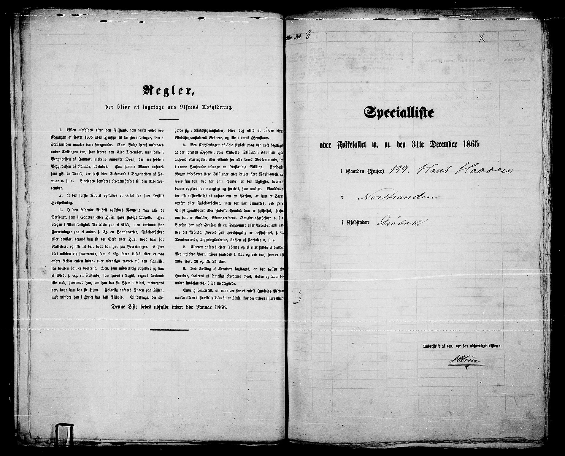 RA, 1865 census for Drøbak/Drøbak, 1865, p. 20