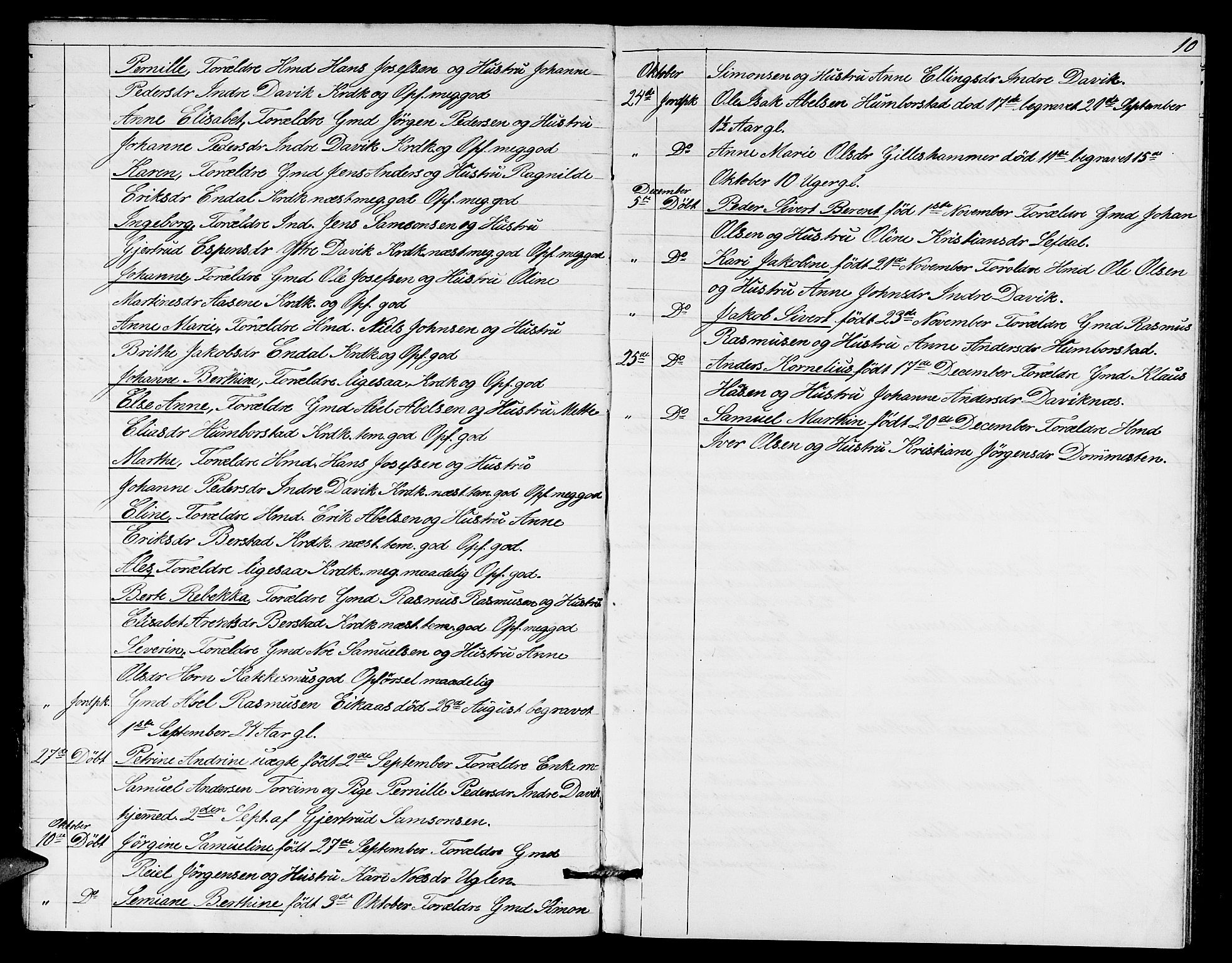 Davik sokneprestembete, AV/SAB-A-79701/H/Hab/Haba/L0001: Parish register (copy) no. A 1, 1866-1889, p. 10