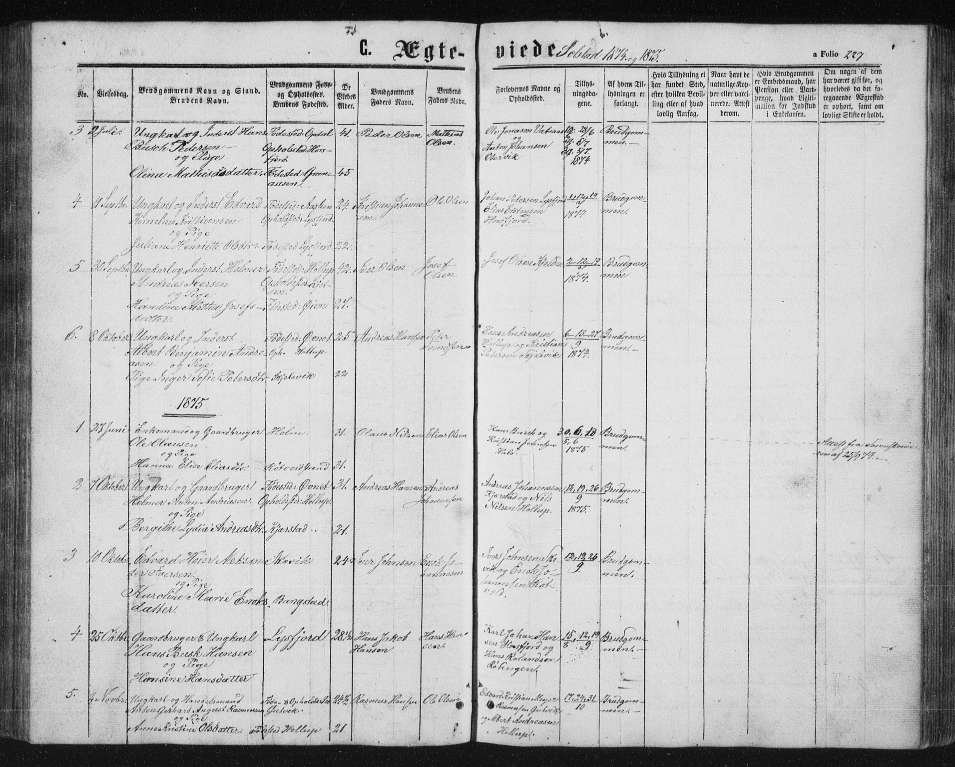 Ministerialprotokoller, klokkerbøker og fødselsregistre - Nordland, SAT/A-1459/810/L0159: Parish register (copy) no. 810C02 /2, 1863-1883, p. 227