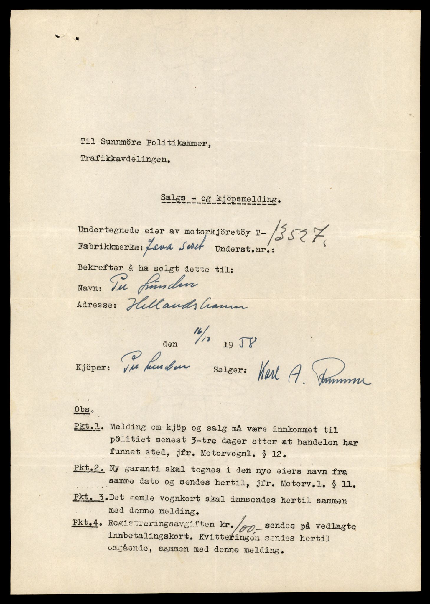 Møre og Romsdal vegkontor - Ålesund trafikkstasjon, AV/SAT-A-4099/F/Fe/L0039: Registreringskort for kjøretøy T 13361 - T 13530, 1927-1998, p. 2937