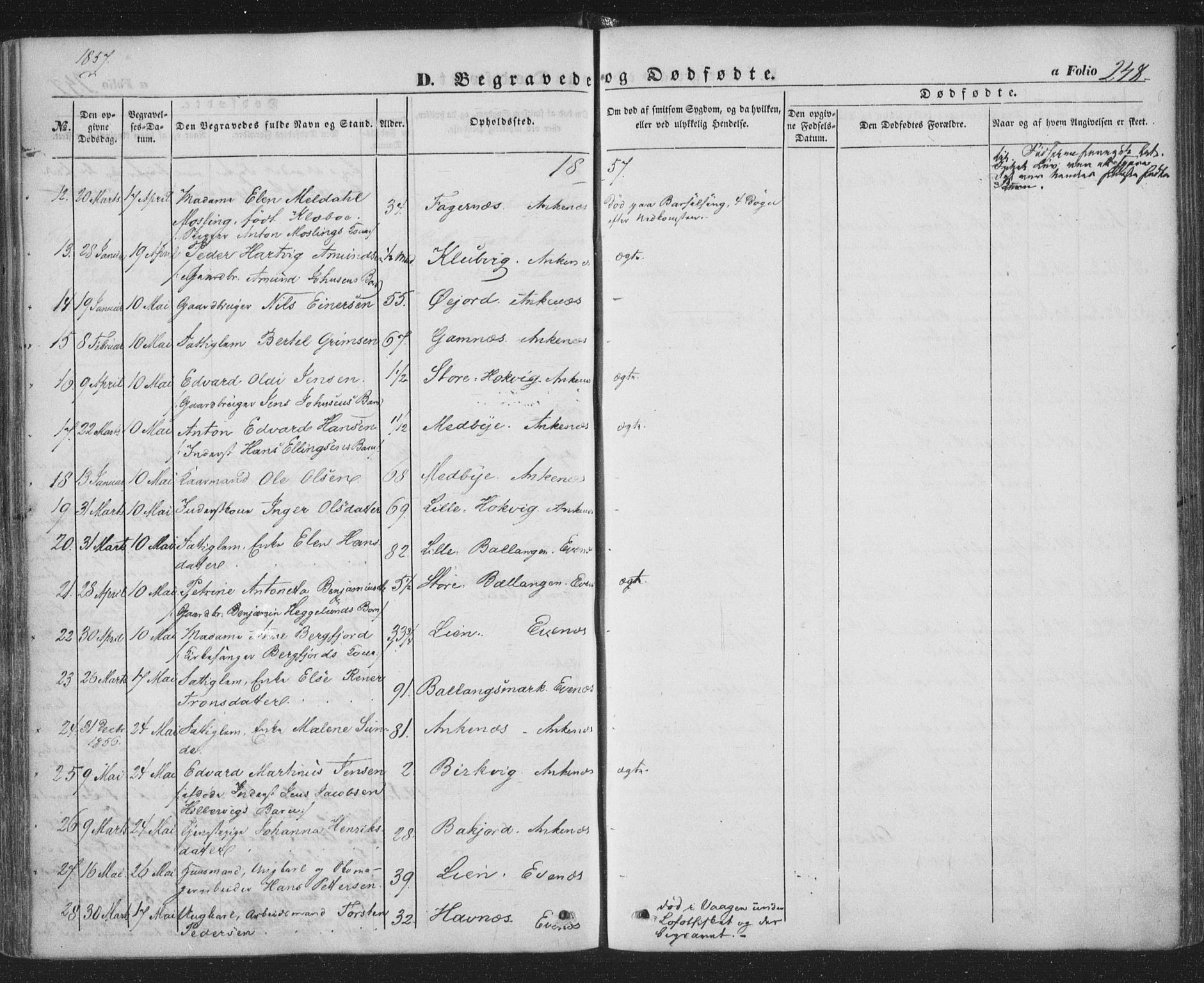 Ministerialprotokoller, klokkerbøker og fødselsregistre - Nordland, AV/SAT-A-1459/863/L0895: Parish register (official) no. 863A07, 1851-1860, p. 248