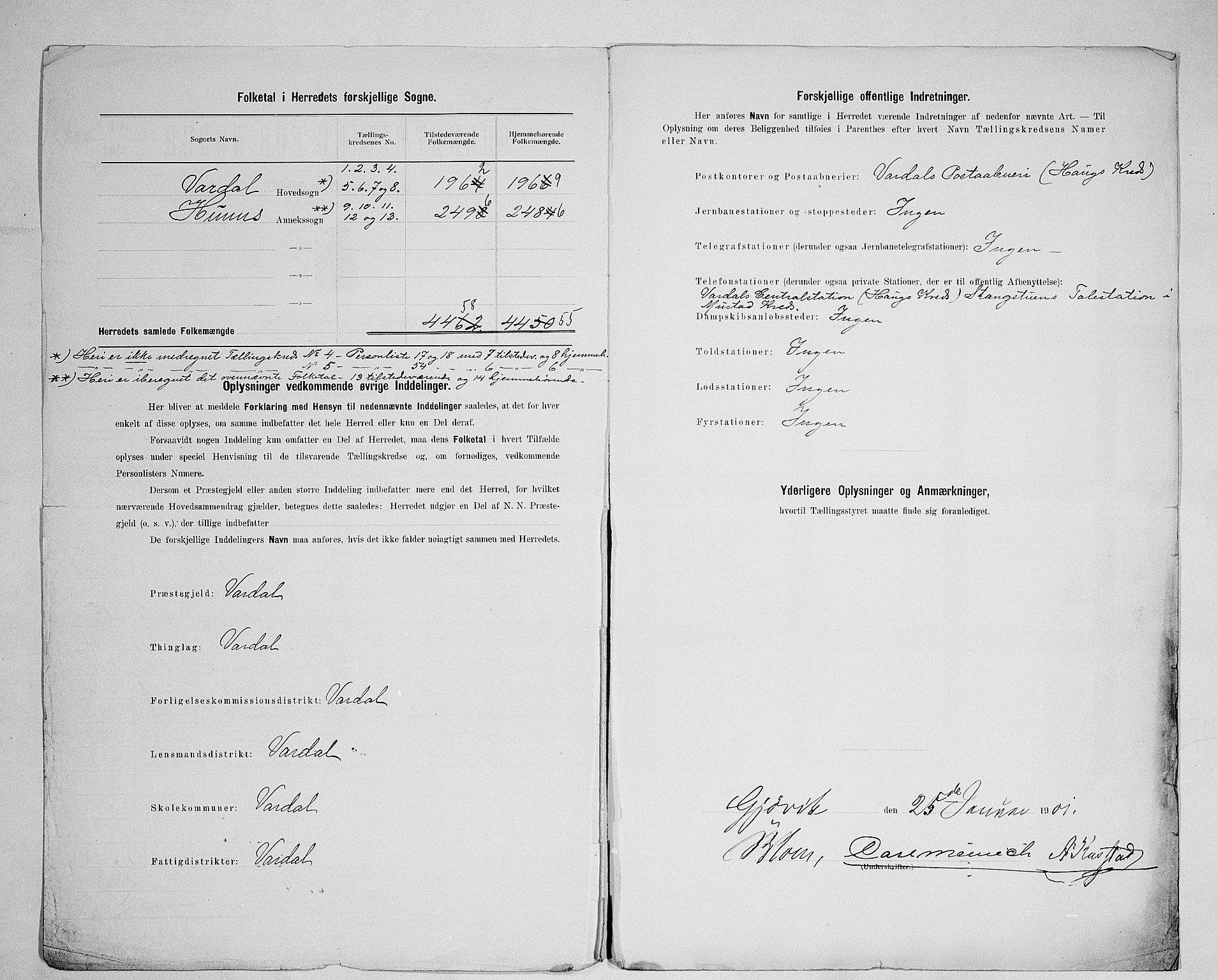 SAH, 1900 census for Vardal, 1900, p. 3