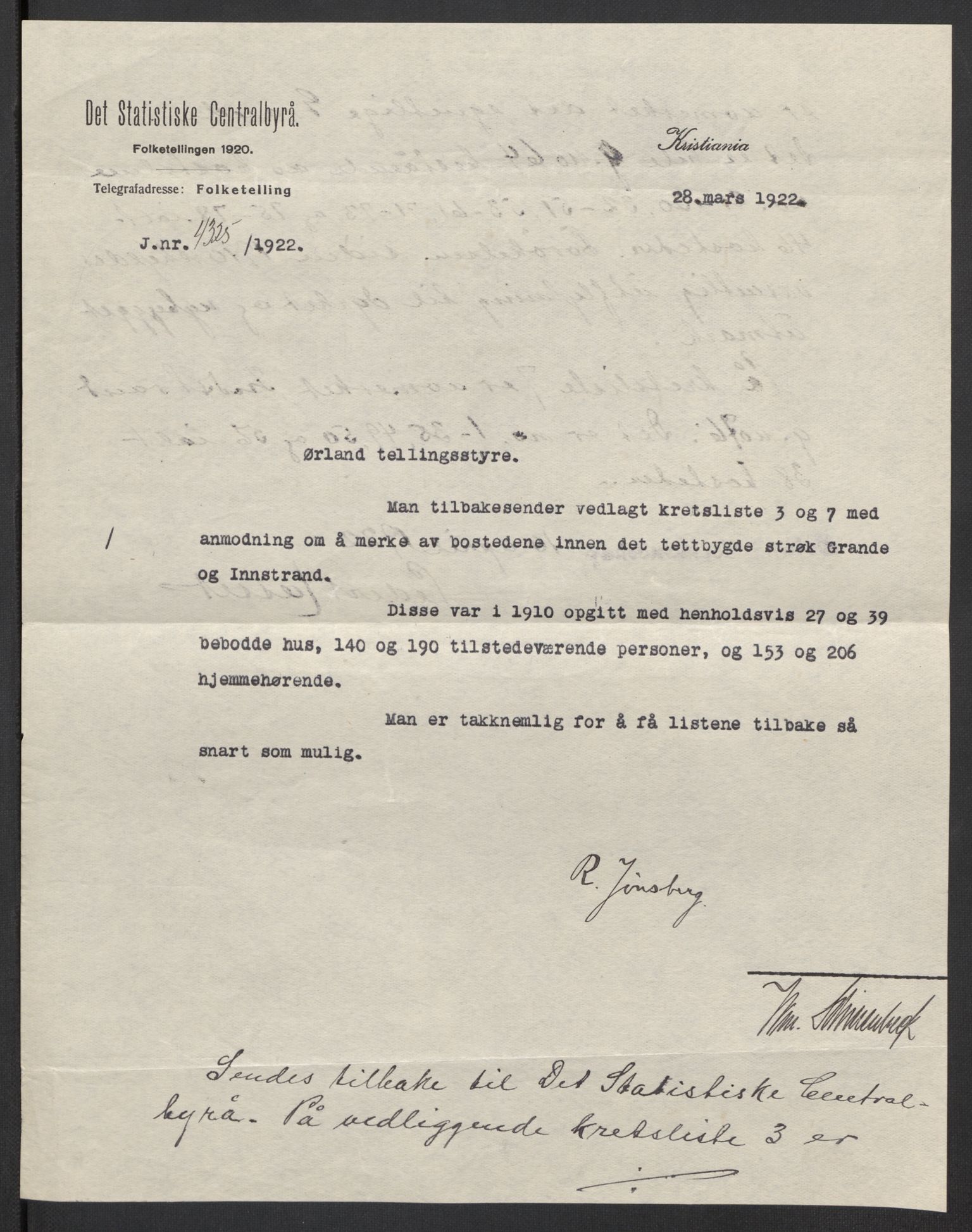 SAT, 1920 census for Ørland, 1920, p. 3