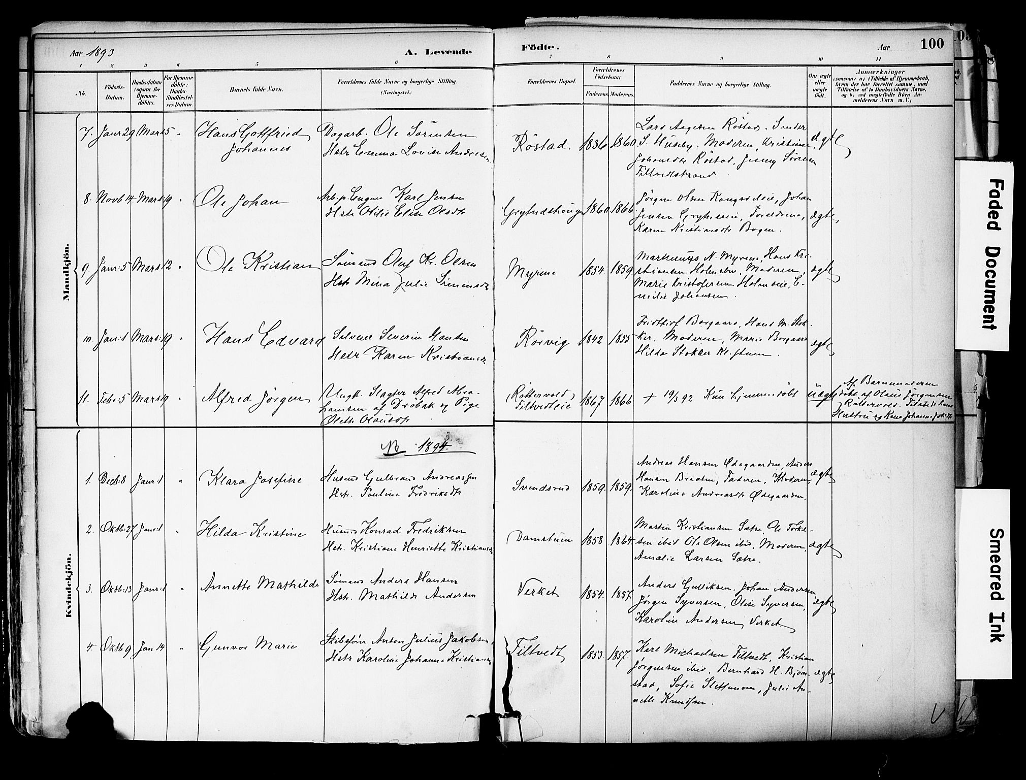 Hurum kirkebøker, SAKO/A-229/F/Fa/L0014: Parish register (official) no. 14, 1882-1895, p. 100