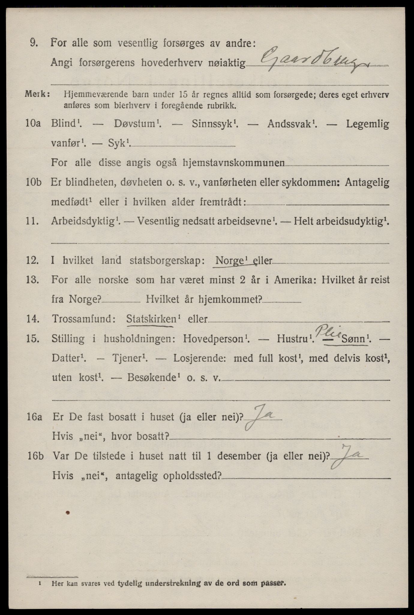 SAST, 1920 census for Årdal, 1920, p. 1751