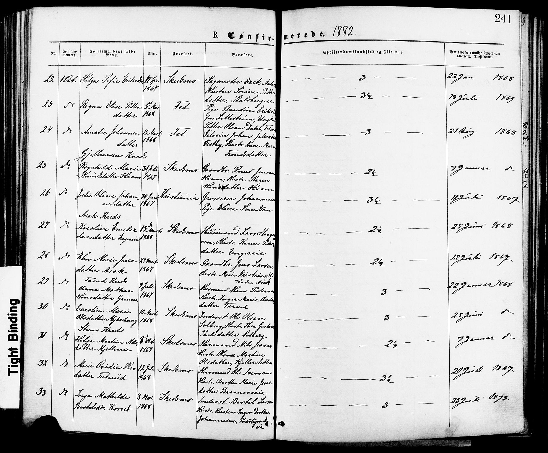 Skedsmo prestekontor Kirkebøker, AV/SAO-A-10033a/F/Fa/L0012: Parish register (official) no. I 12, 1876-1883, p. 241