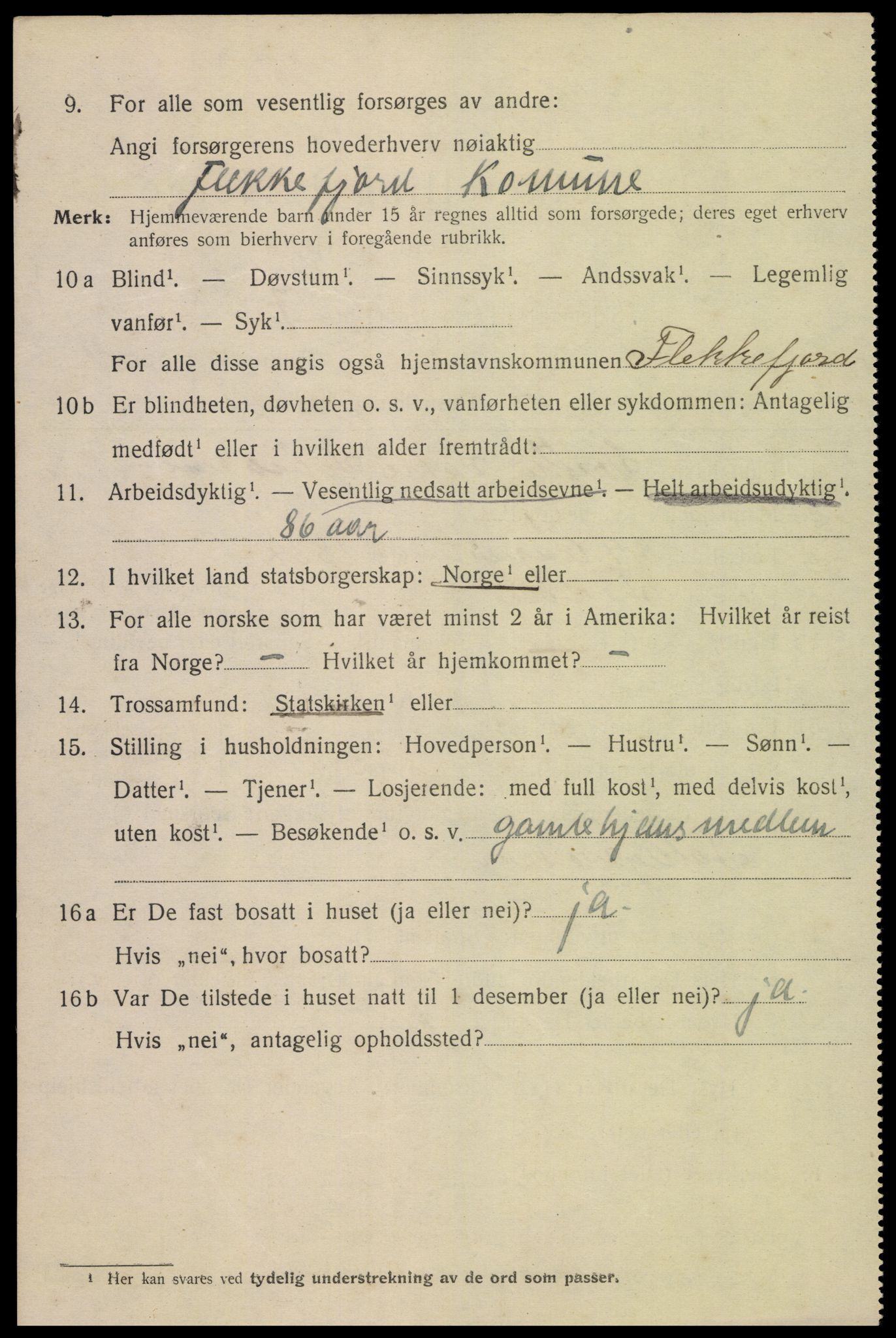 SAK, 1920 census for Flekkefjord, 1920, p. 2009
