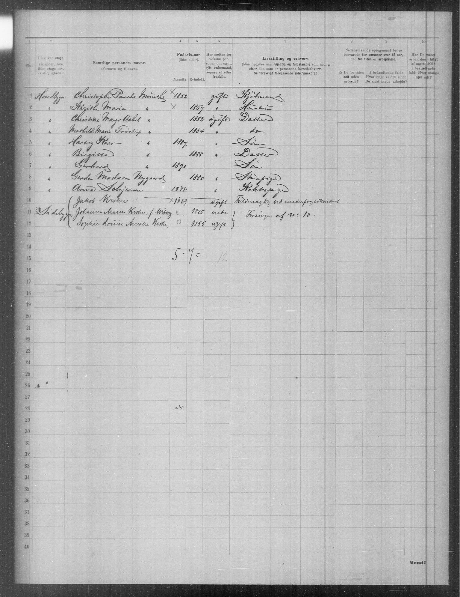 OBA, Municipal Census 1903 for Kristiania, 1903, p. 4897