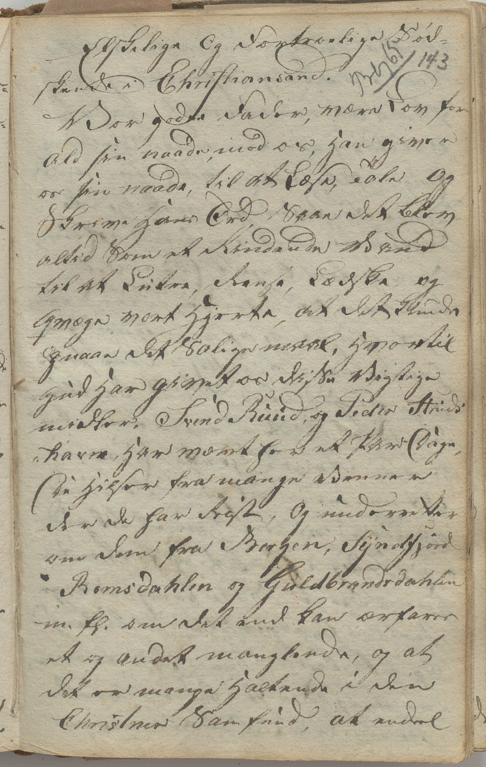 Heggtveitsamlingen, TMF/A-1007/H/L0049/0005: Kopibøker, brev, opptegnelser. / "Smaaland"- Bok tilhørt Ole Olsen Smaaland, 1815-1823, p. 143