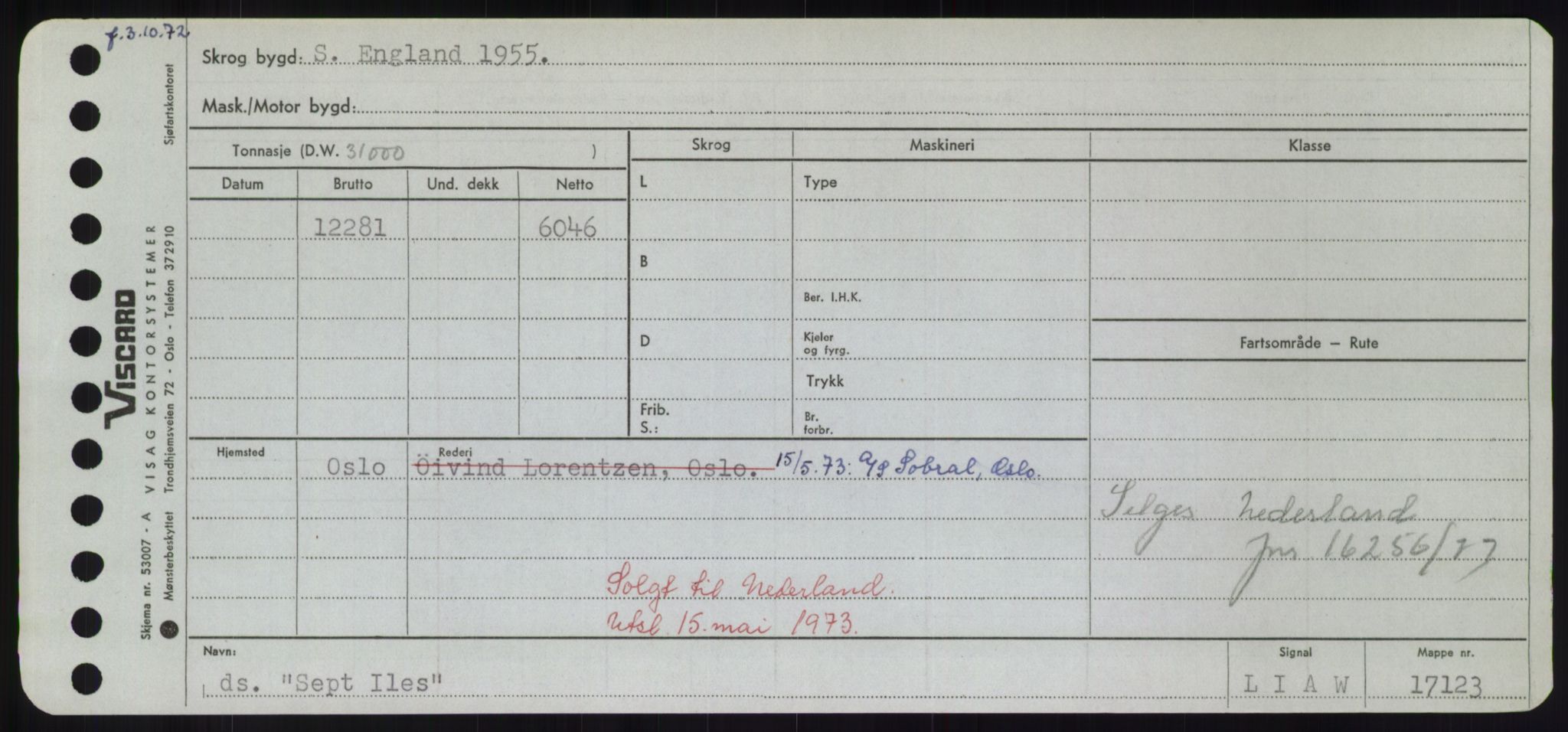 Sjøfartsdirektoratet med forløpere, Skipsmålingen, RA/S-1627/H/Hd/L0032: Fartøy, San-Seve, p. 521