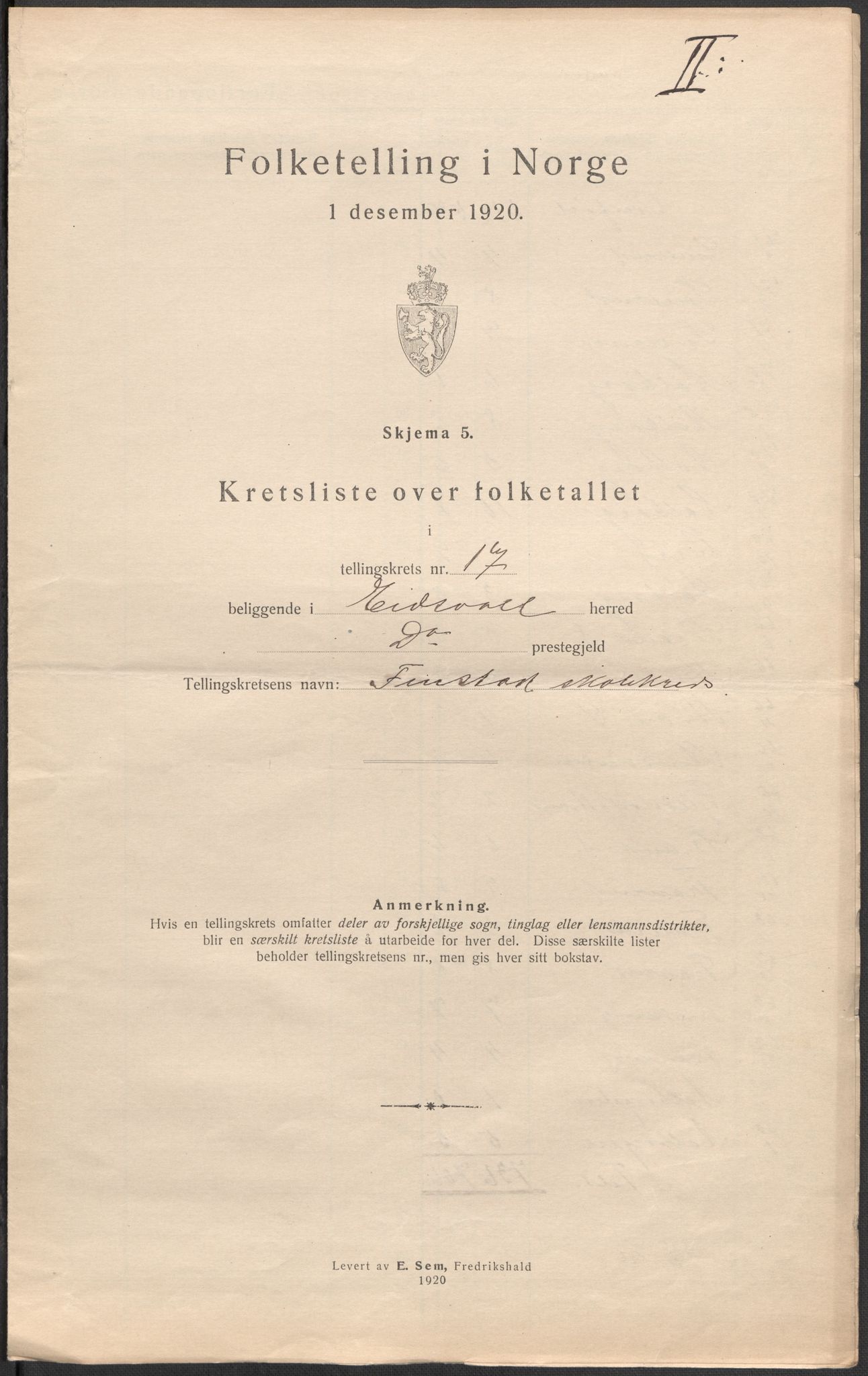 SAO, 1920 census for Eidsvoll, 1920, p. 74