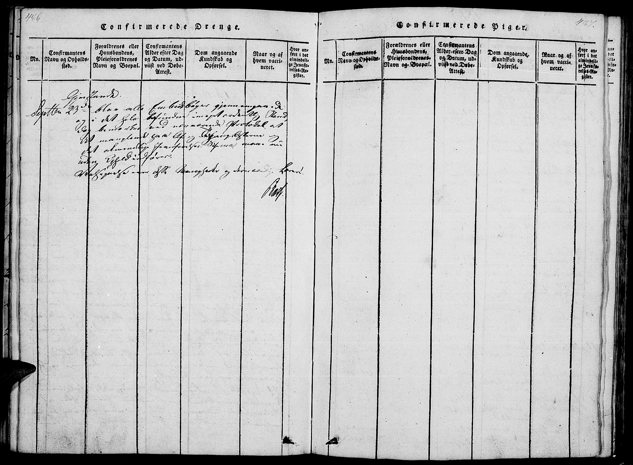 Hof prestekontor, AV/SAH-PREST-038/H/Ha/Haa/L0005: Parish register (official) no. 5, 1816-1822, p. 486-487