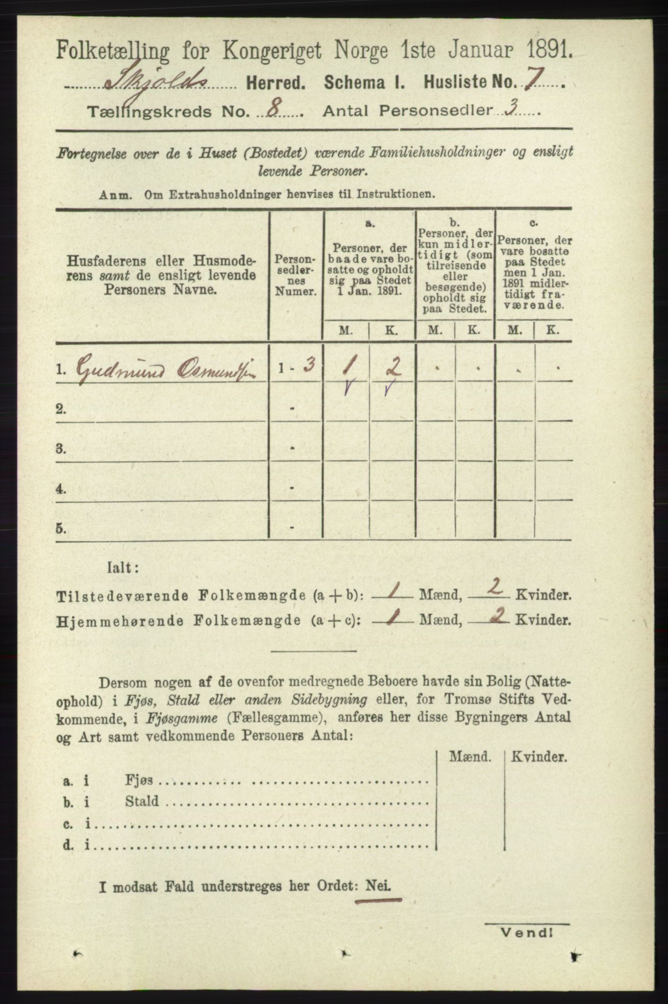 RA, 1891 census for 1154 Skjold, 1891, p. 1574