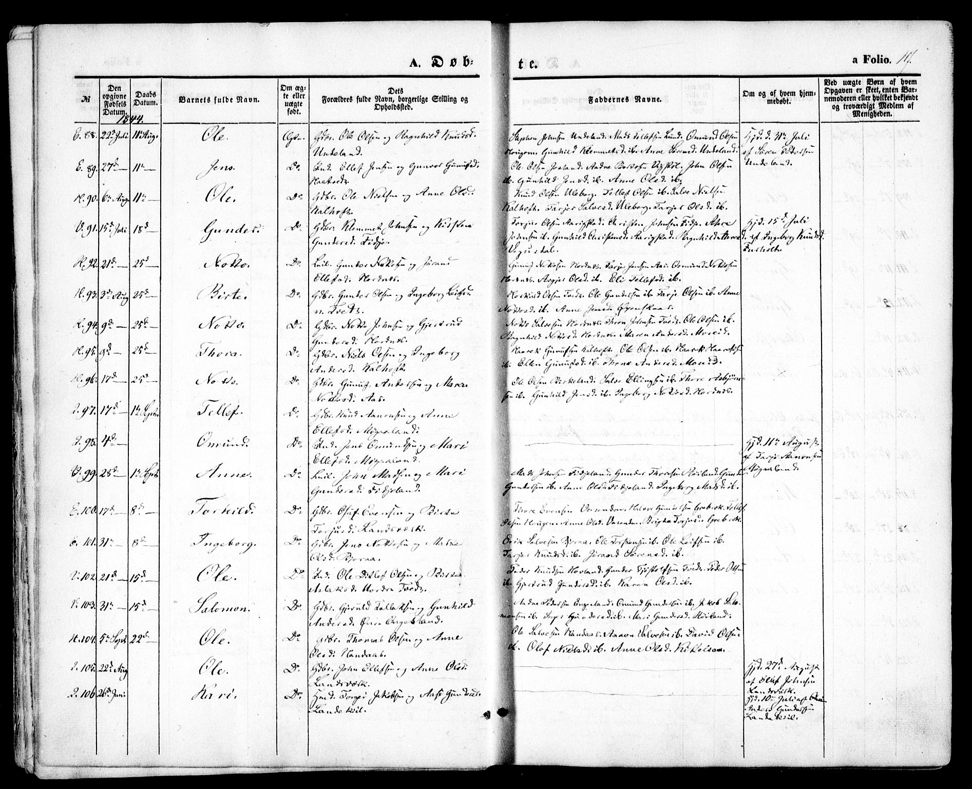 Evje sokneprestkontor, AV/SAK-1111-0008/F/Fa/Faa/L0005: Parish register (official) no. A 5, 1843-1865, p. 17