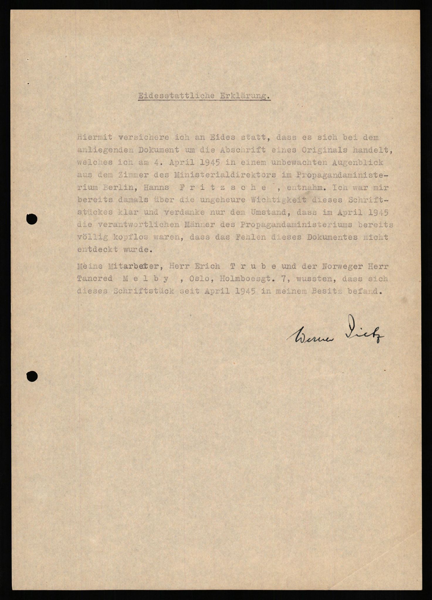 Forsvaret, Forsvarets overkommando II, AV/RA-RAFA-3915/D/Db/L0026: CI Questionaires. Tyske okkupasjonsstyrker i Norge. Tyskere., 1945-1946, p. 176