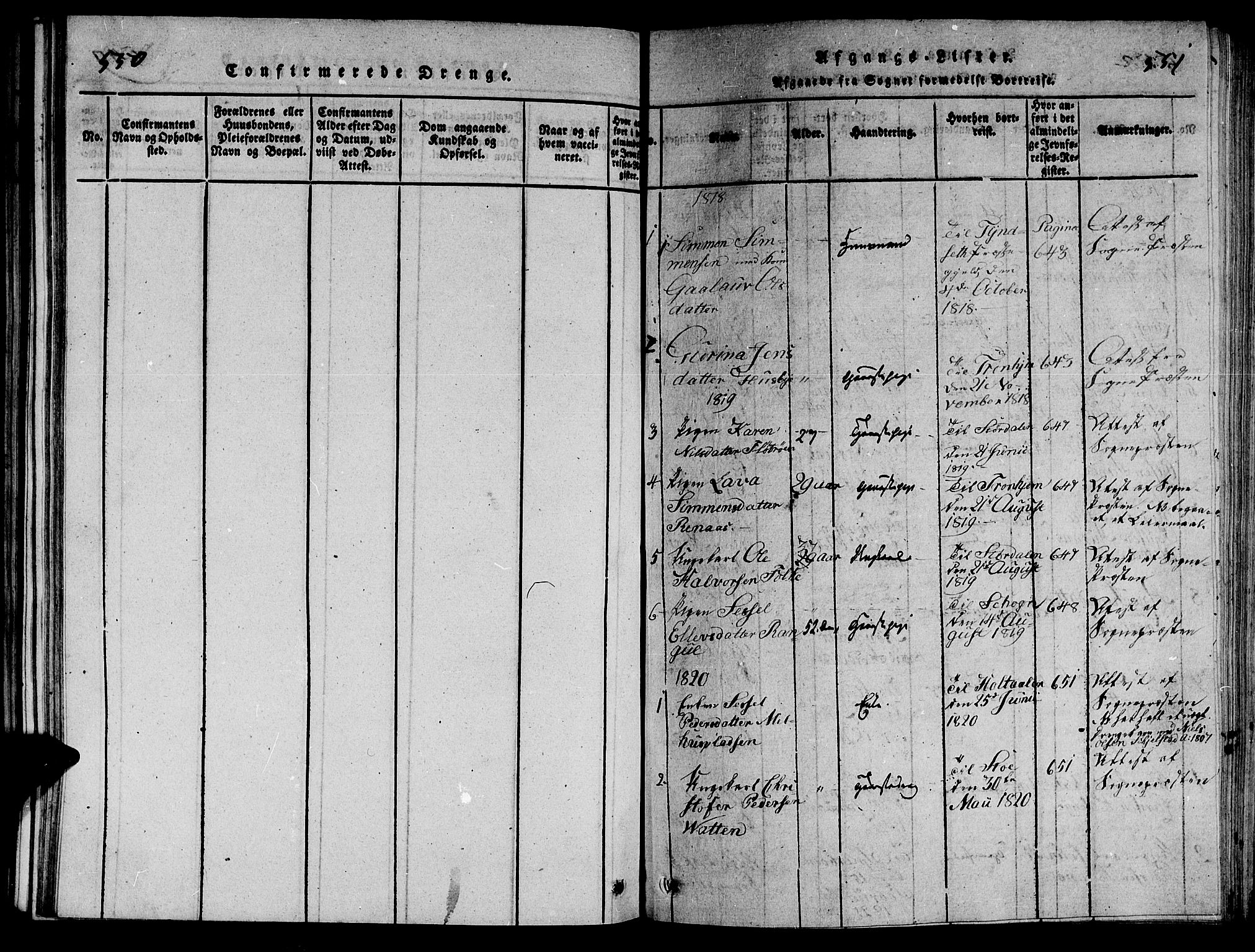 Ministerialprotokoller, klokkerbøker og fødselsregistre - Nord-Trøndelag, SAT/A-1458/714/L0132: Parish register (copy) no. 714C01, 1817-1824, p. 550-551