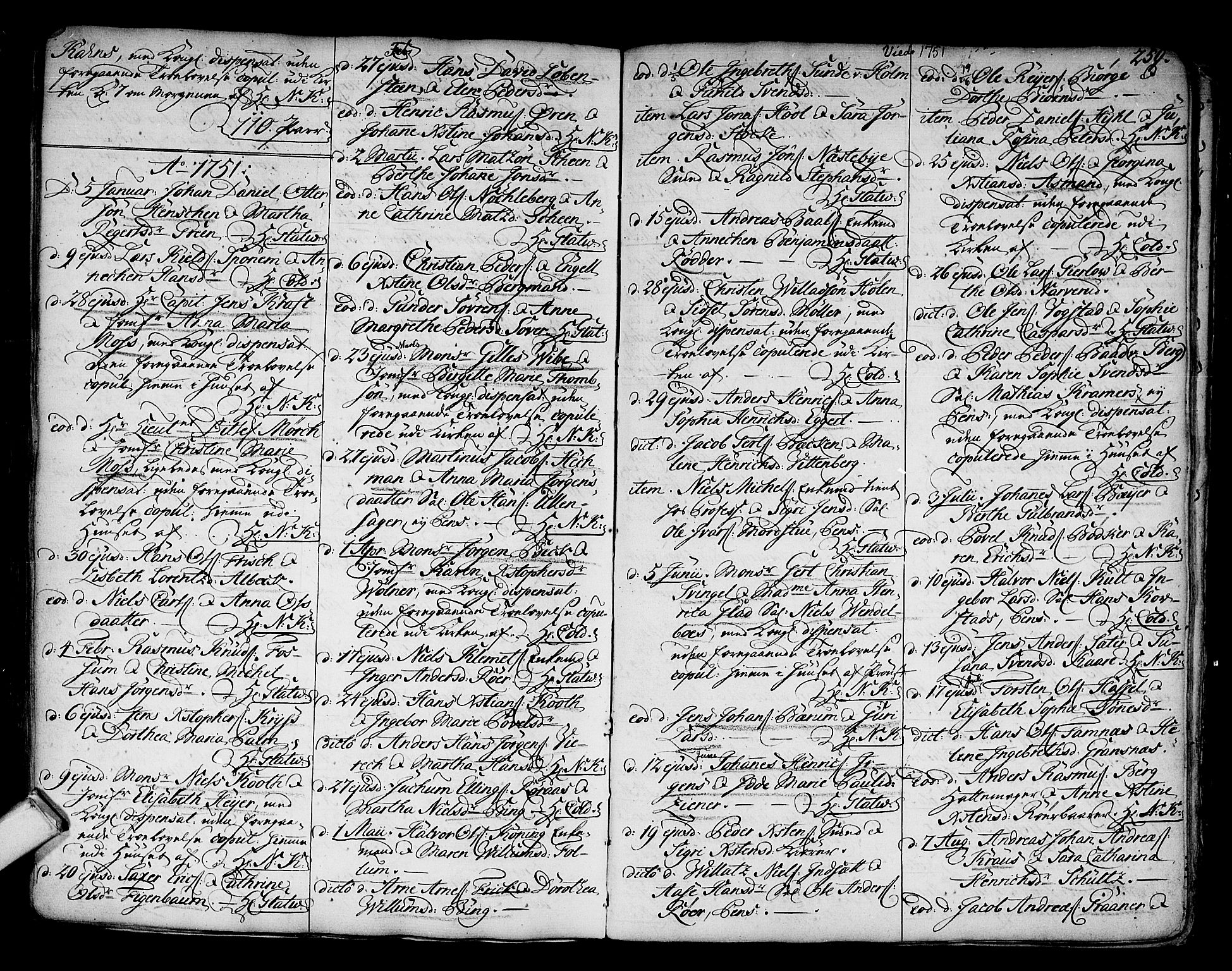 Kongsberg kirkebøker, AV/SAKO-A-22/F/Fa/L0003: Parish register (official) no. I 3, 1744-1755, p. 259