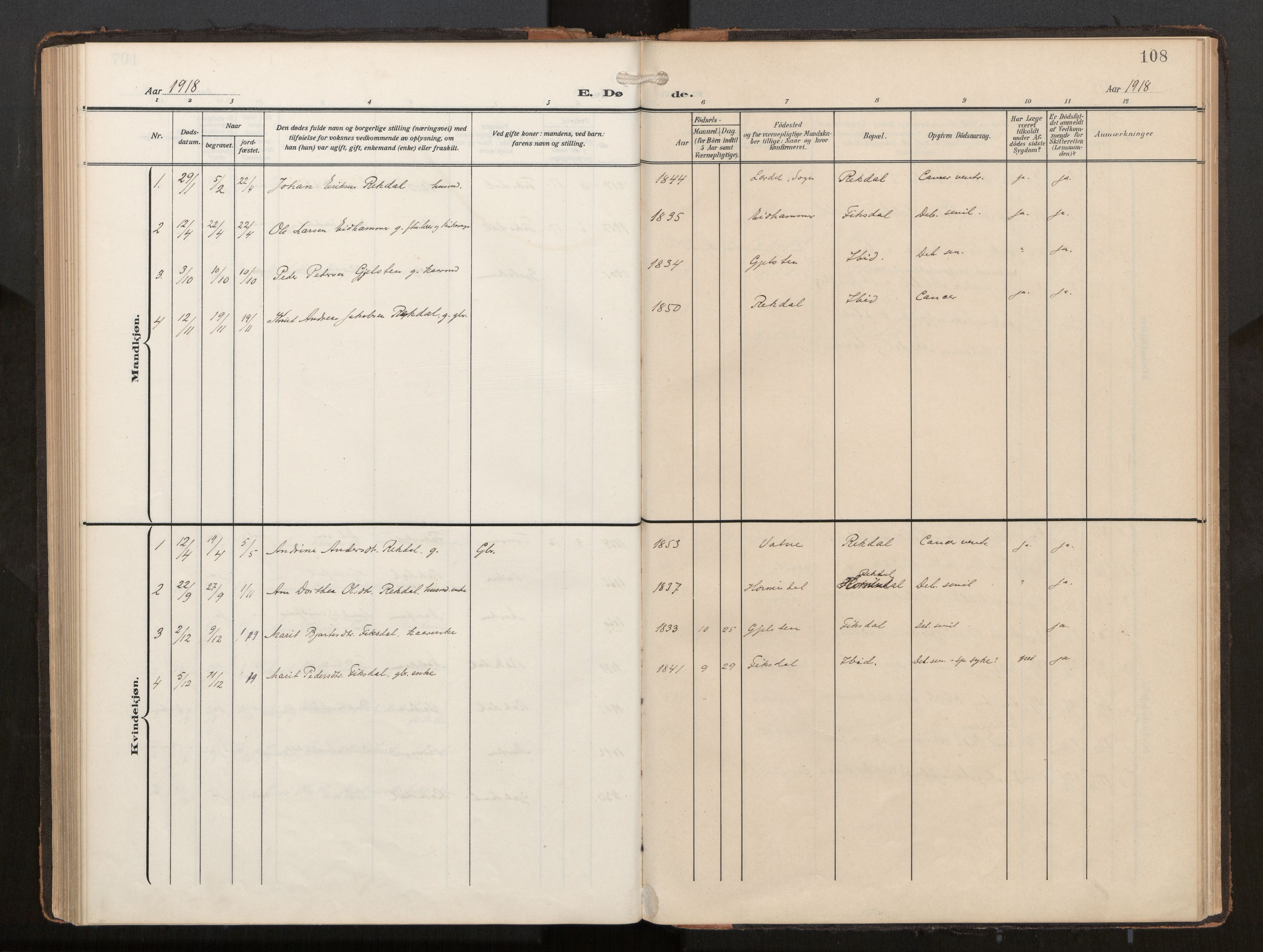 Ministerialprotokoller, klokkerbøker og fødselsregistre - Møre og Romsdal, AV/SAT-A-1454/540/L0540b: Parish register (official) no. 540A03, 1909-1932, p. 108