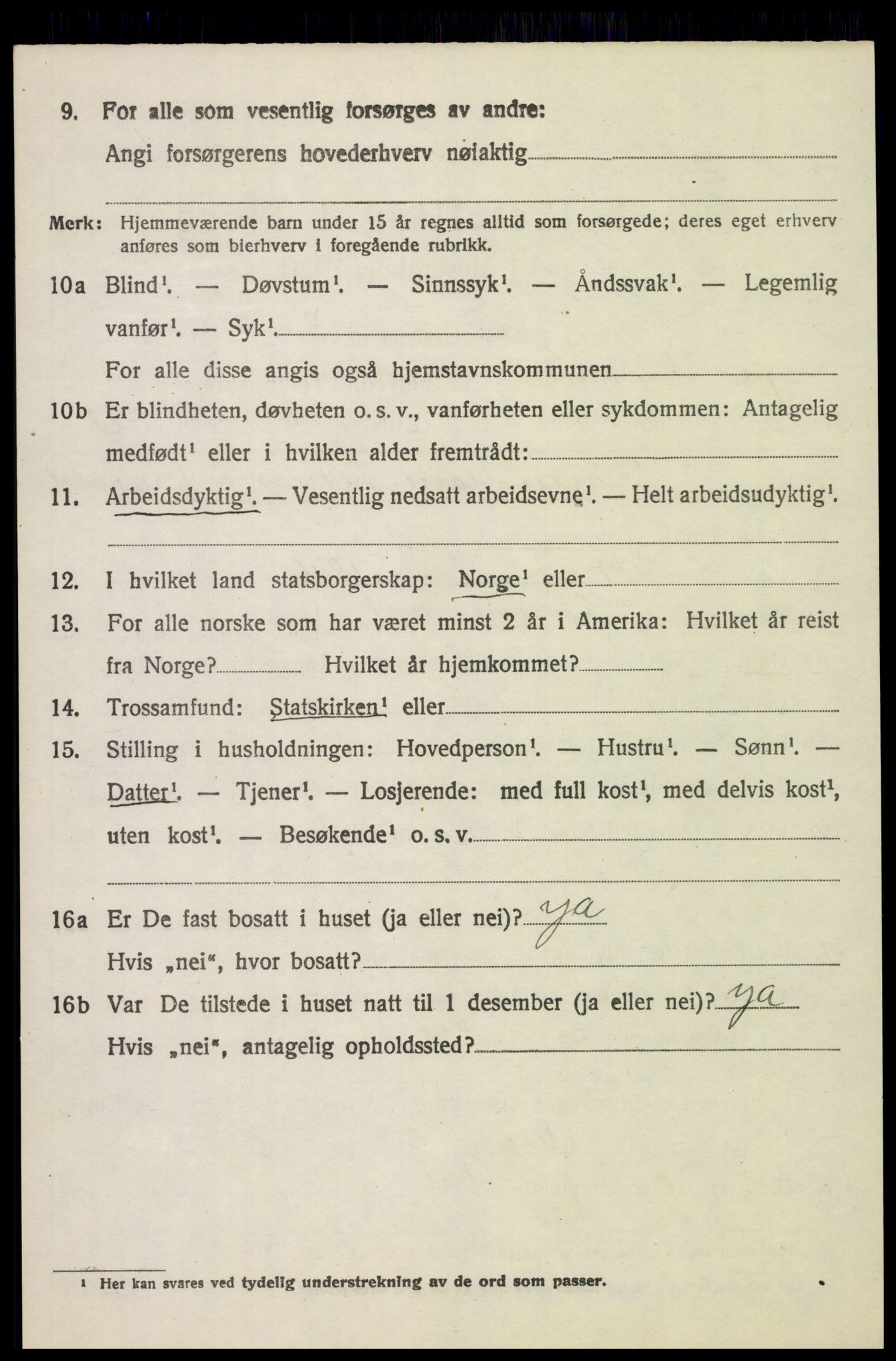 SAH, 1920 census for Lunner, 1920, p. 1916