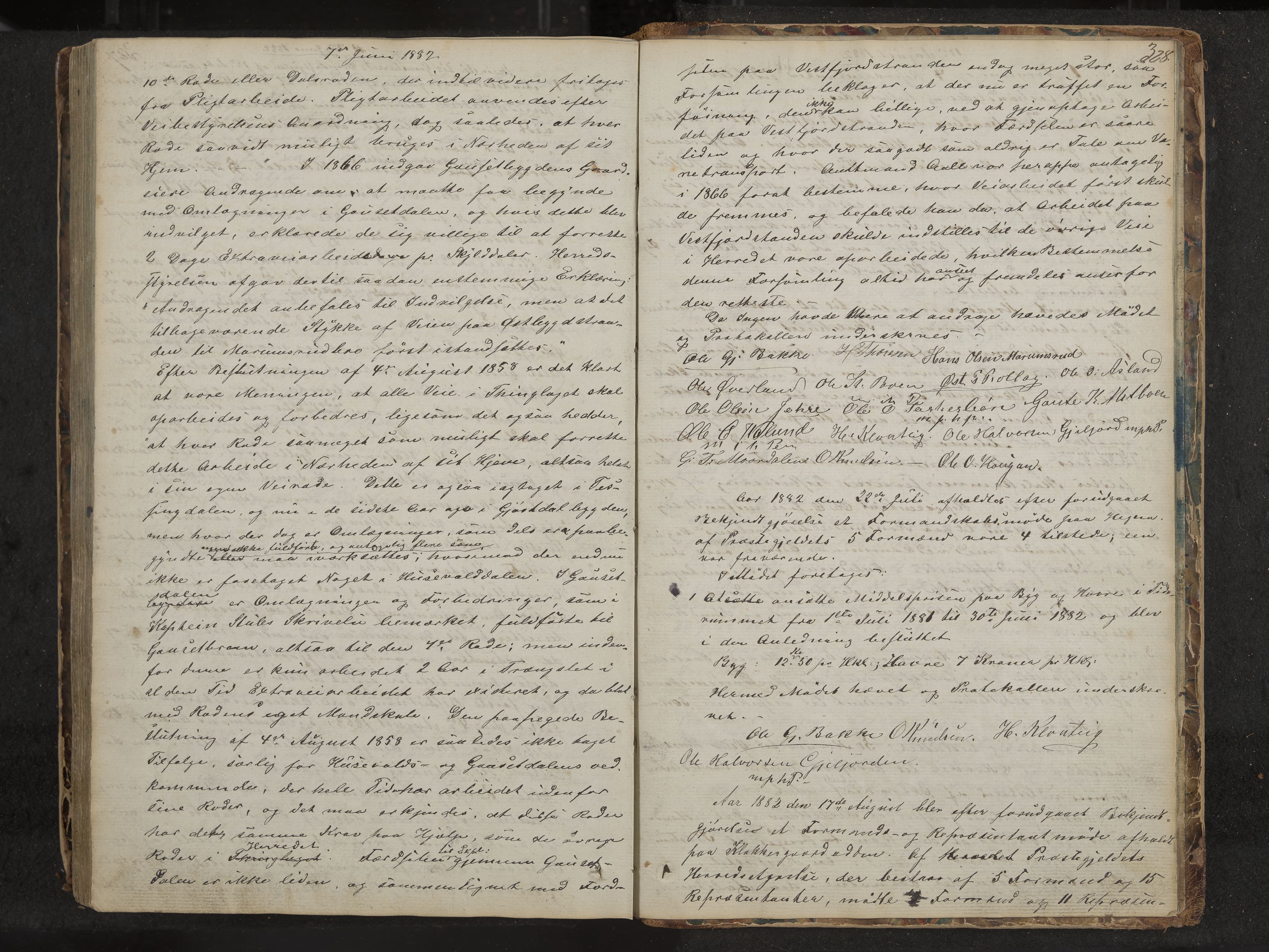 Tinn formannskap og sentraladministrasjon, IKAK/0826021-1/A/Aa/L0001: Møtebok, 1838-1882, p. 328