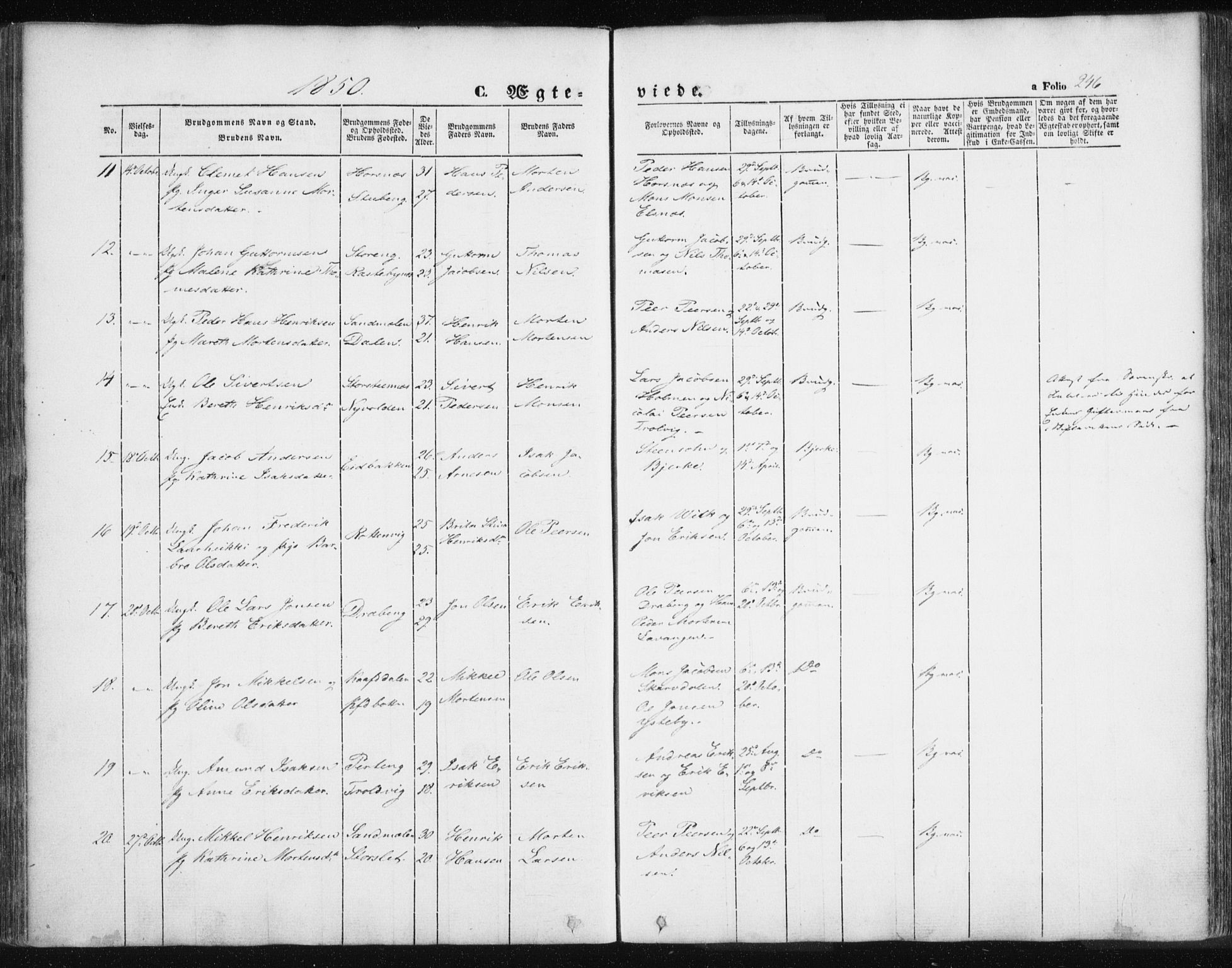 Lyngen sokneprestembete, AV/SATØ-S-1289/H/He/Hea/L0004kirke: Parish register (official) no. 4, 1839-1858, p. 246