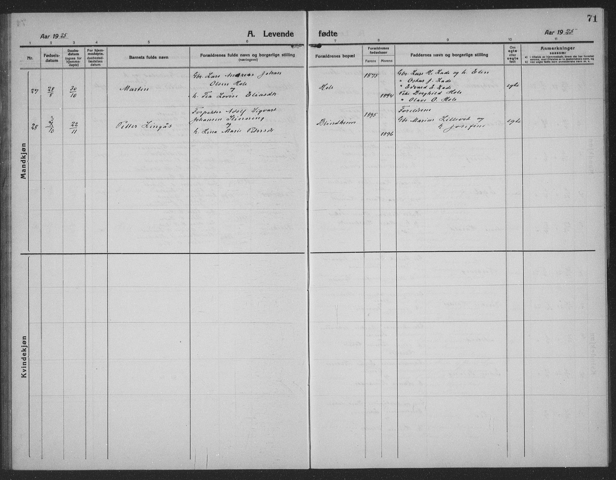 Ministerialprotokoller, klokkerbøker og fødselsregistre - Møre og Romsdal, AV/SAT-A-1454/523/L0342: Parish register (copy) no. 523C05, 1916-1937, p. 71