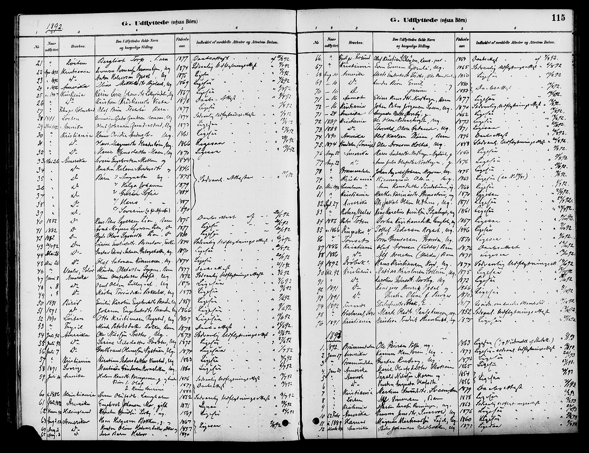 Elverum prestekontor, SAH/PREST-044/H/Ha/Haa/L0012: Parish register (official) no. 12, 1880-1893, p. 115