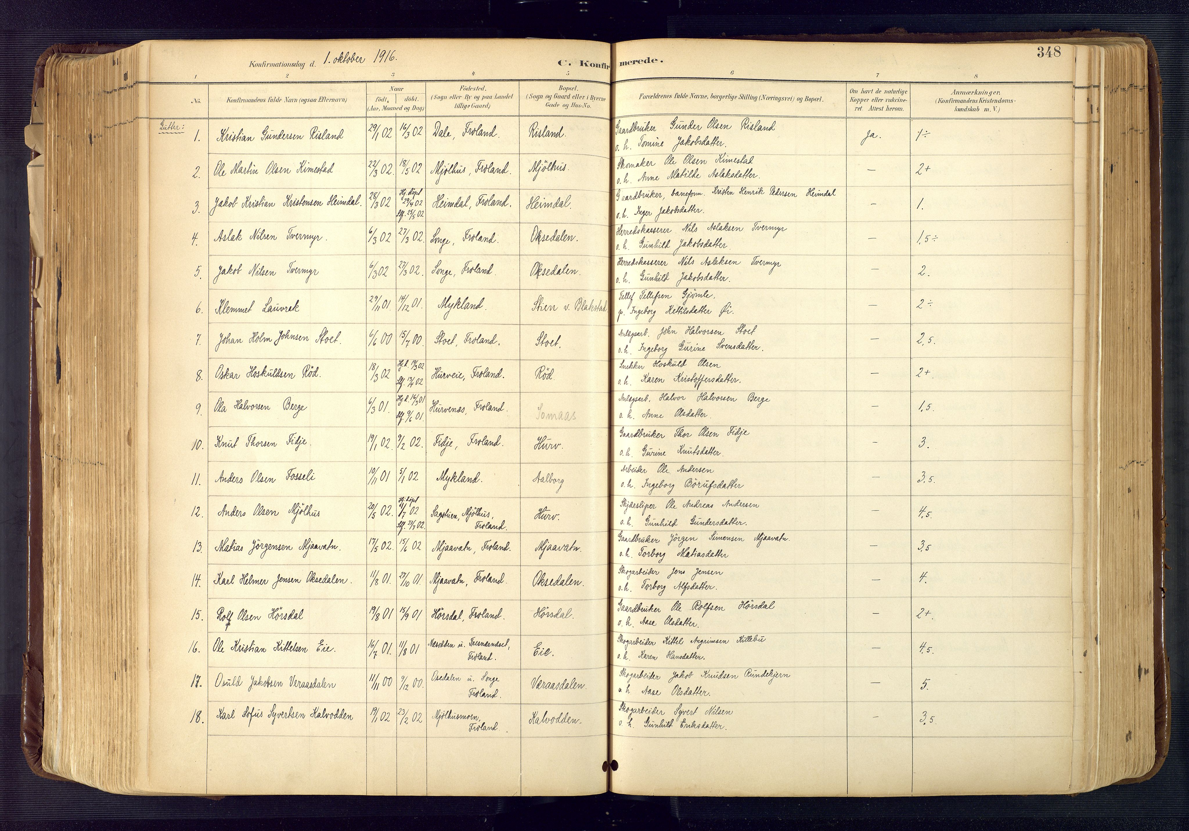 Froland sokneprestkontor, SAK/1111-0013/F/Fa/L0005: Parish register (official) no. A 5, 1882-1921, p. 348