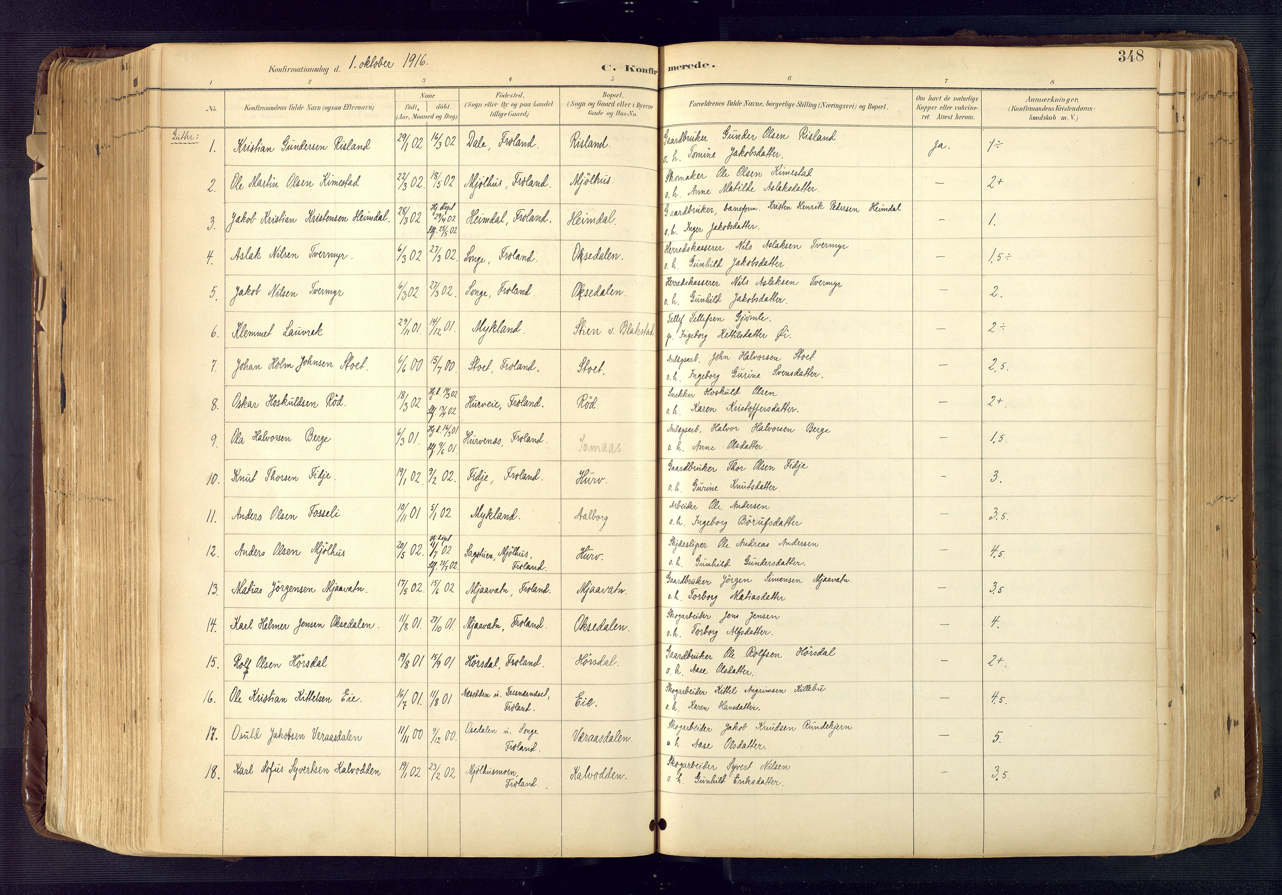 Froland sokneprestkontor, AV/SAK-1111-0013/F/Fa/L0005: Parish register (official) no. A 5, 1882-1921, p. 348