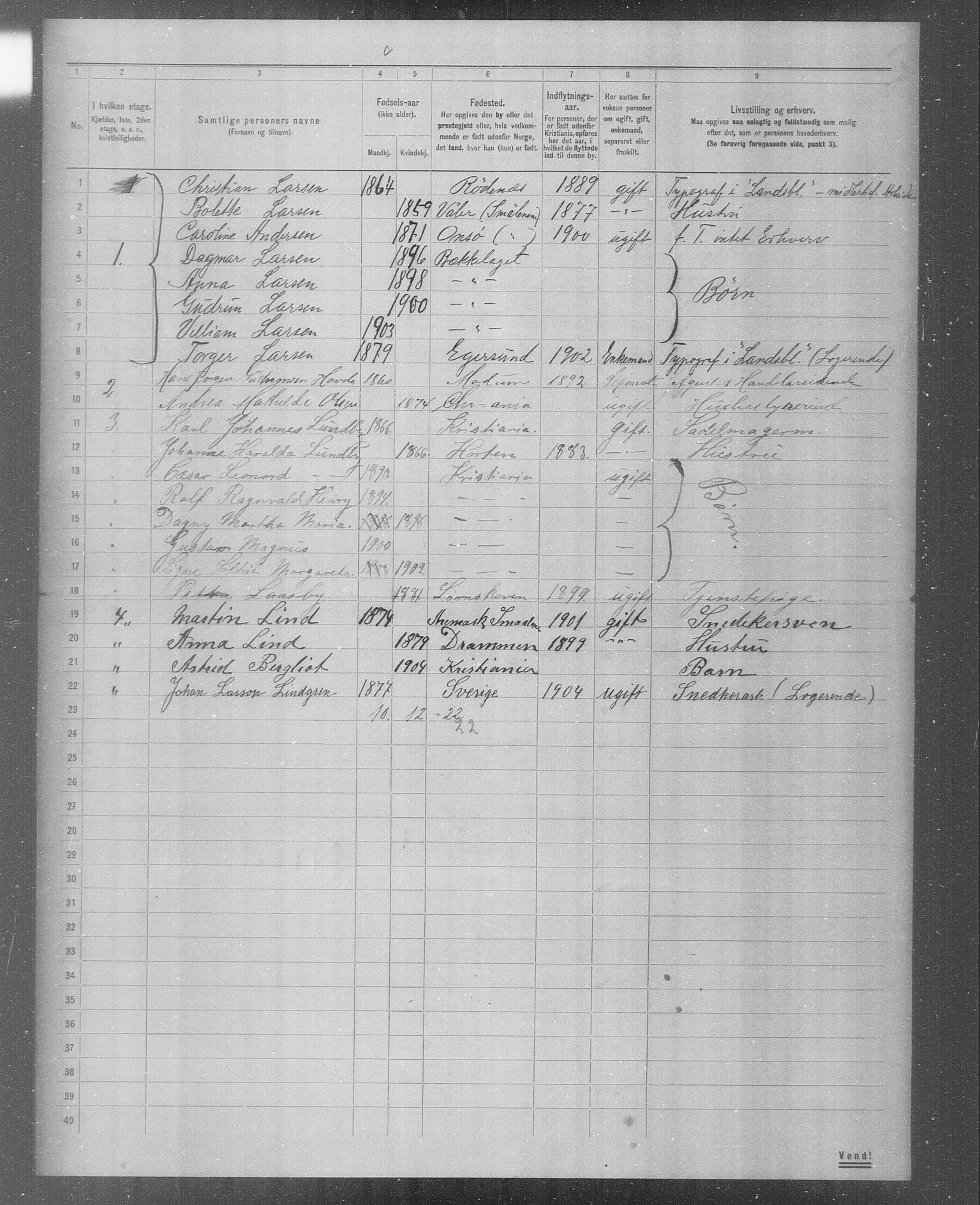 OBA, Municipal Census 1904 for Kristiania, 1904, p. 5934