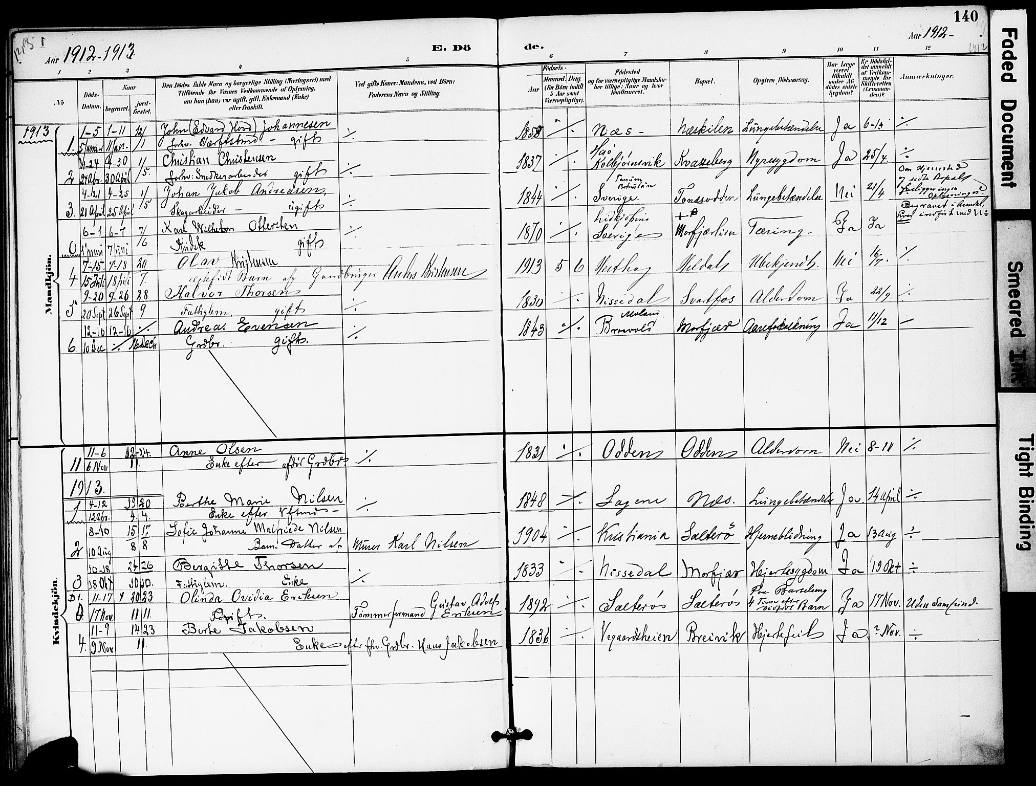 Austre Moland sokneprestkontor, AV/SAK-1111-0001/F/Fa/Fab/L0002: Parish register (official) no. A 2, 1894-1919, p. 140