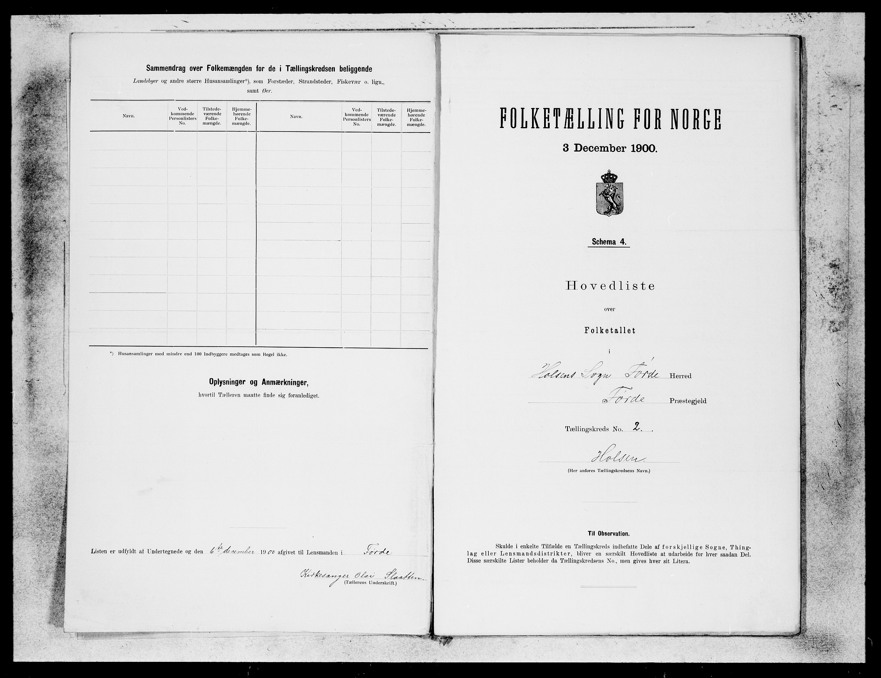 SAB, 1900 census for Førde, 1900, p. 3