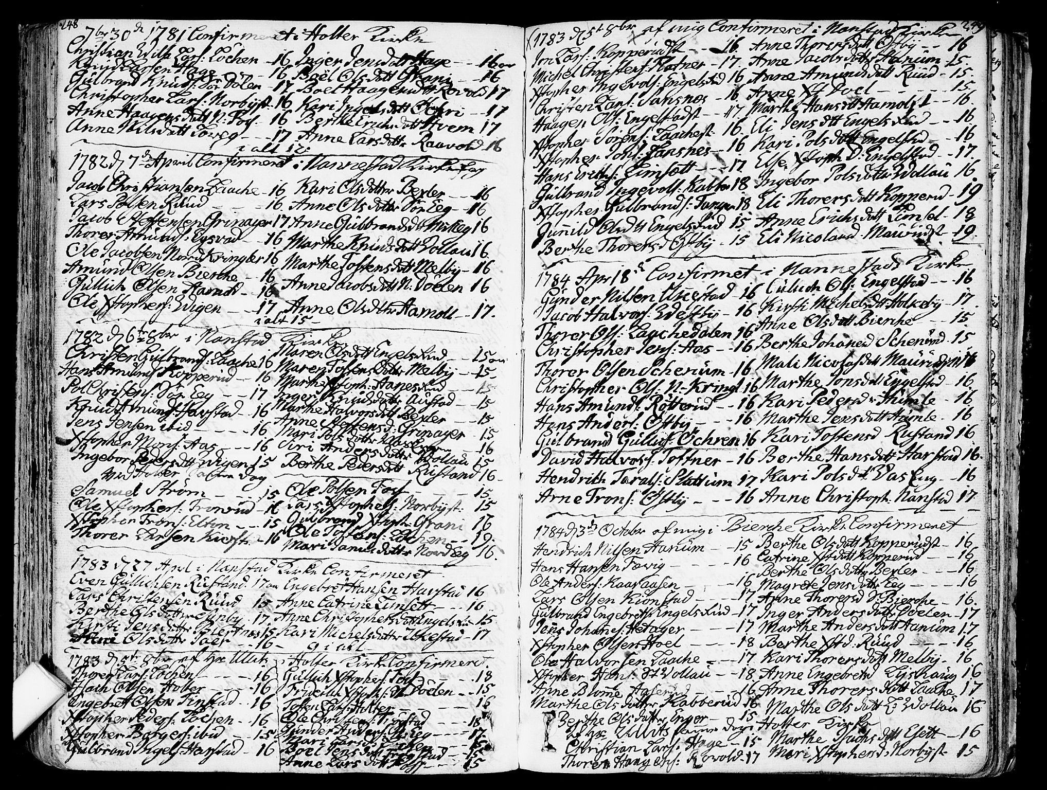 Nannestad prestekontor Kirkebøker, SAO/A-10414a/F/Fa/L0007: Parish register (official) no. I 7, 1754-1791, p. 248-249