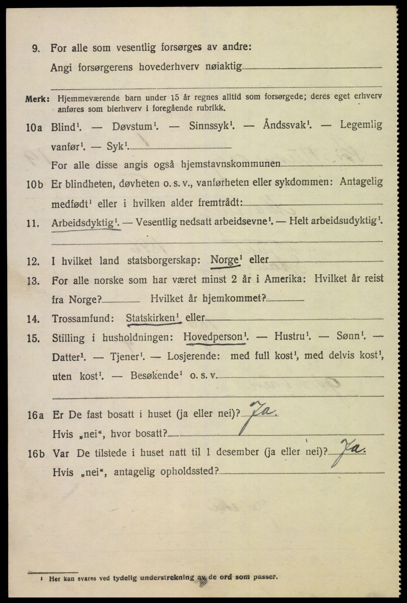 SAK, 1920 census for Sør-Audnedal, 1920, p. 6596