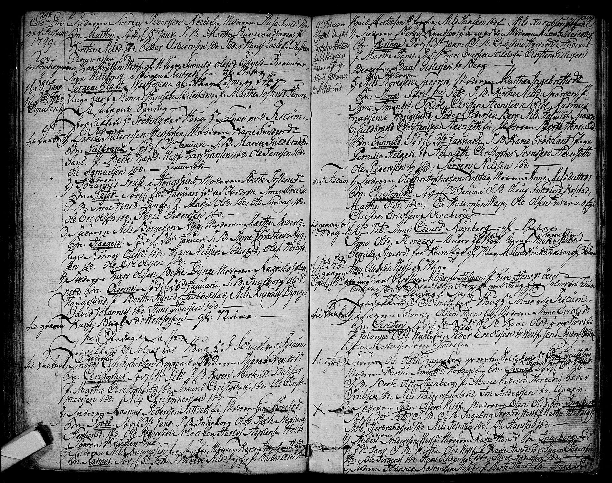 Eiker kirkebøker, SAKO/A-4/F/Fa/L0009: Parish register (official) no. I 9, 1789-1806, p. 248-249