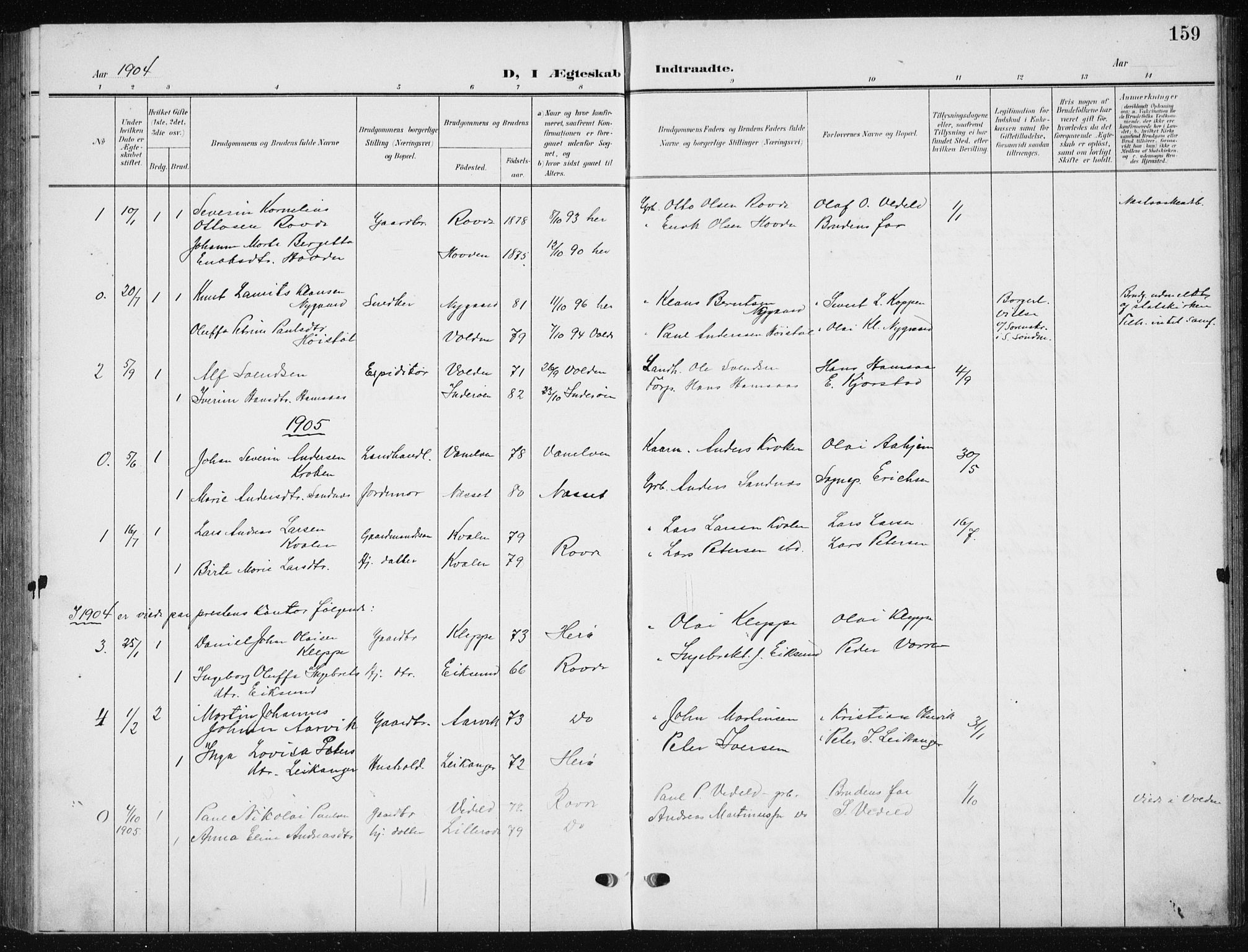 Ministerialprotokoller, klokkerbøker og fødselsregistre - Møre og Romsdal, AV/SAT-A-1454/504/L0061: Parish register (copy) no. 504C03, 1902-1940, p. 159