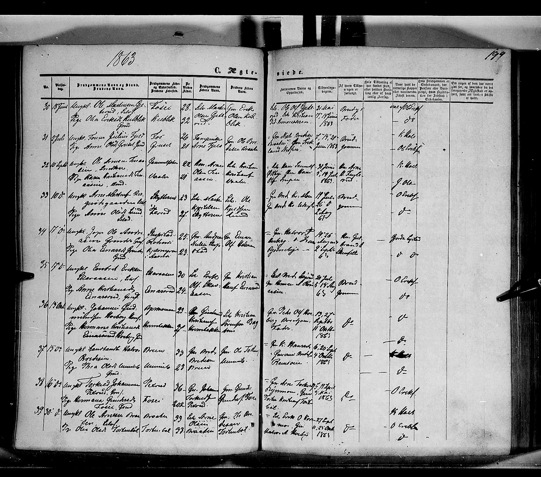 Grue prestekontor, AV/SAH-PREST-036/H/Ha/Haa/L0009: Parish register (official) no. 9, 1859-1863, p. 199