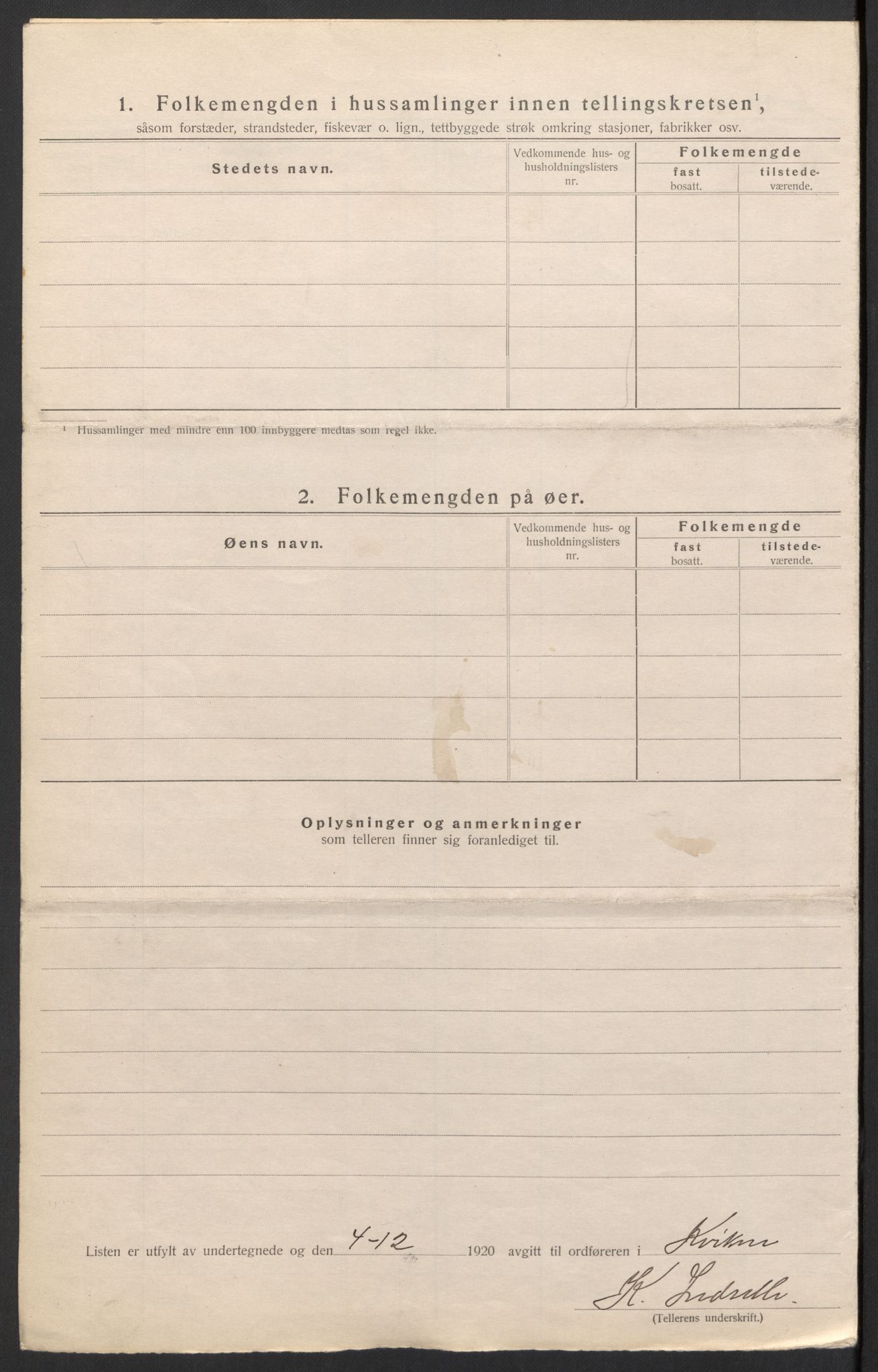 SAH, 1920 census for Kvikne, 1920, p. 23