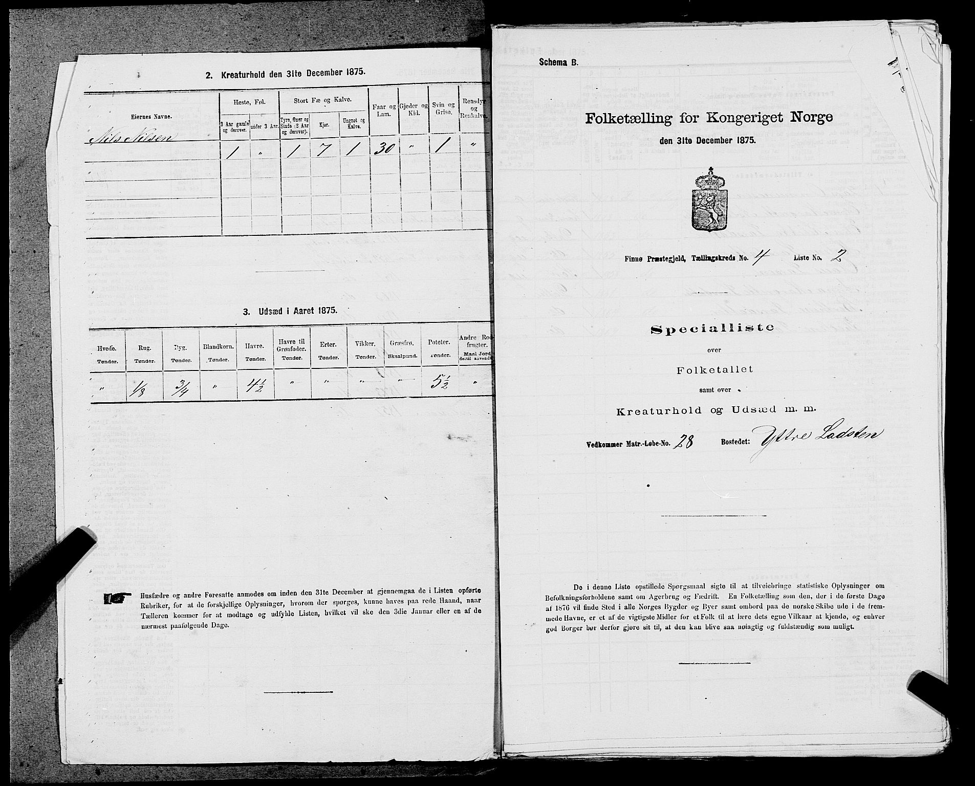 SAST, 1875 census for 1141P Finnøy, 1875, p. 380