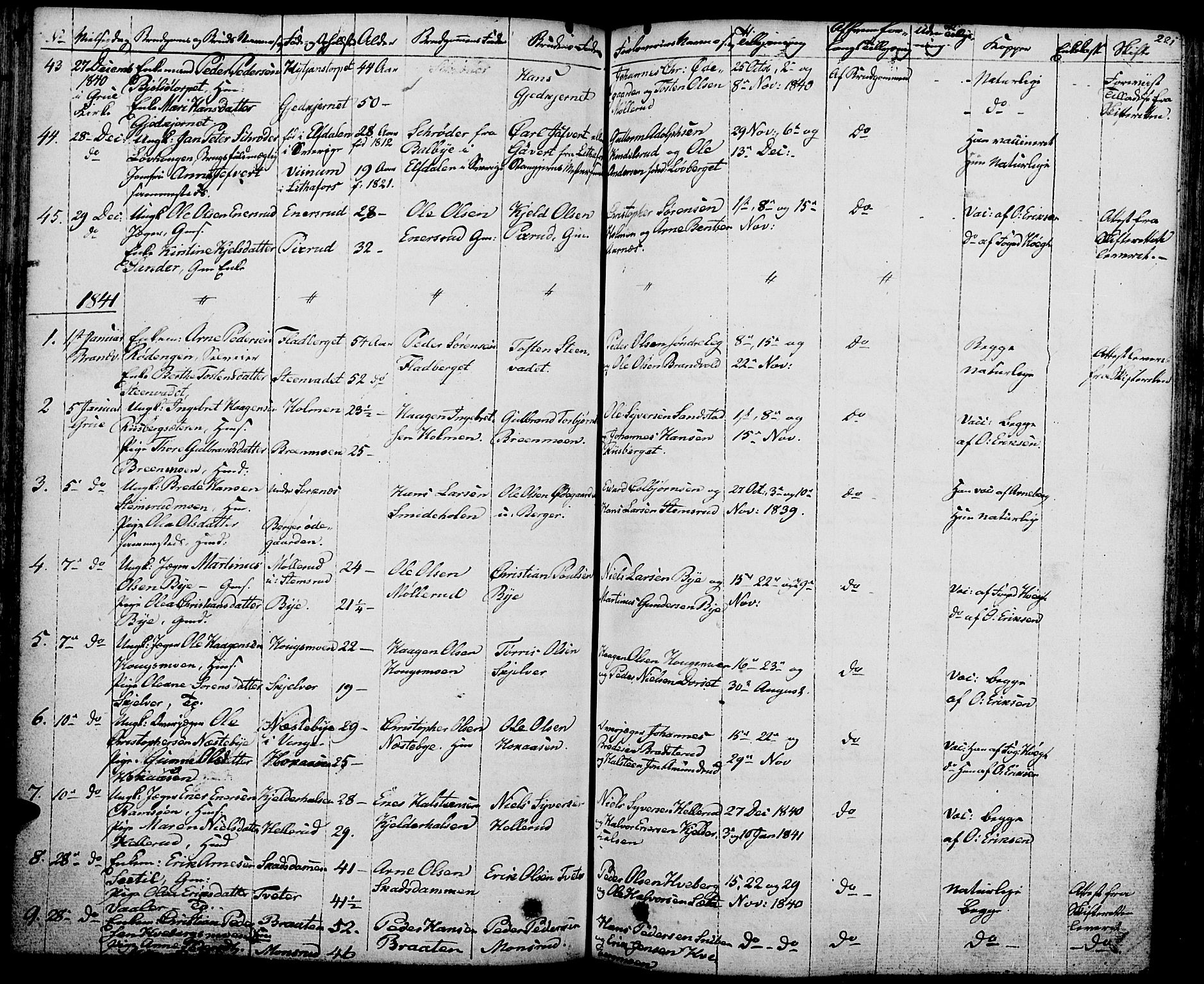 Grue prestekontor, SAH/PREST-036/H/Ha/Haa/L0007: Parish register (official) no. 7, 1830-1847, p. 221