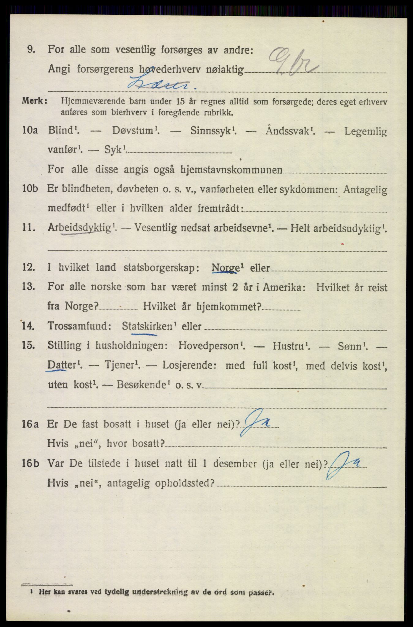 SAH, 1920 census for Elverum, 1920, p. 19259