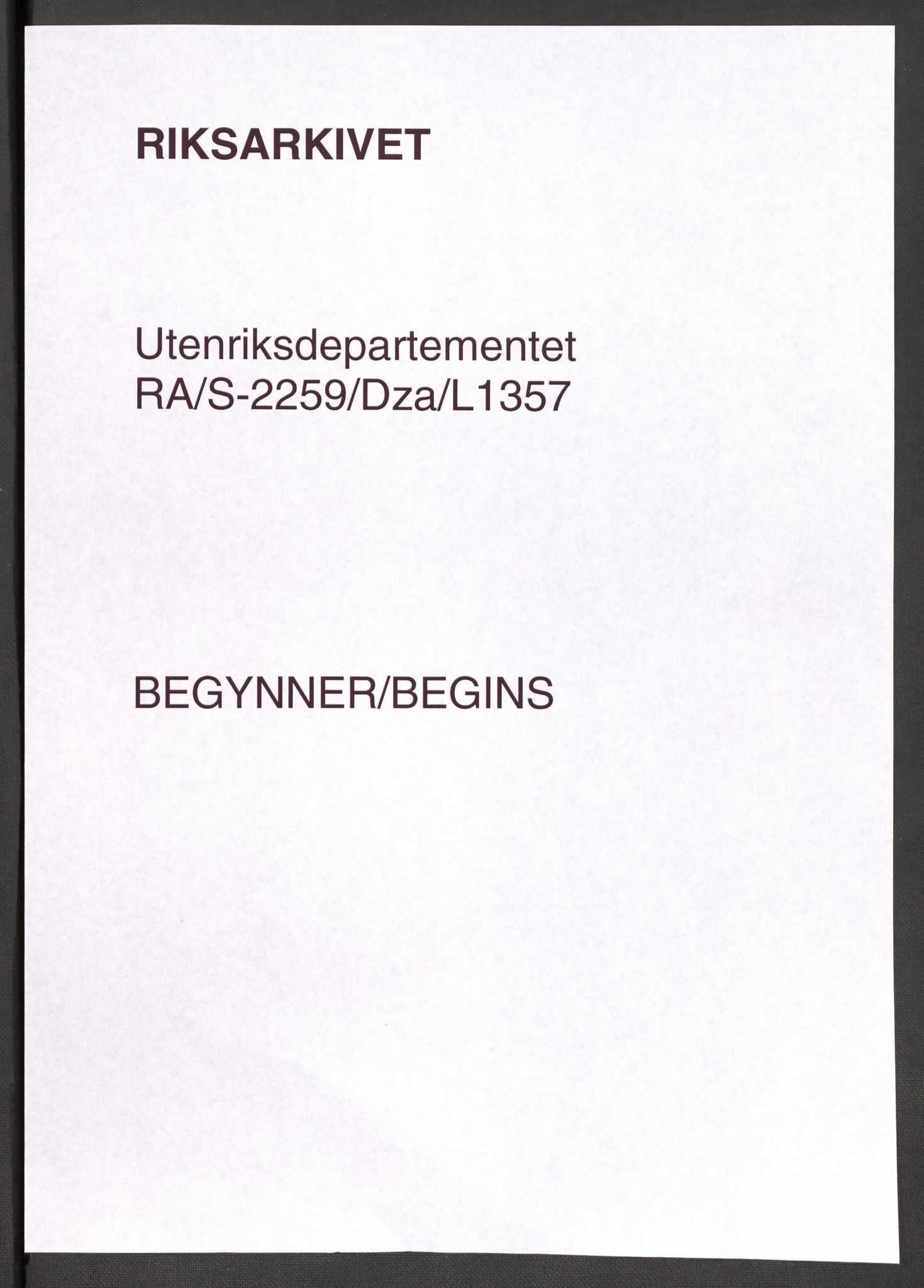 Utenriksdepartementet, AV/RA-S-2259, 1954-1958, p. 1