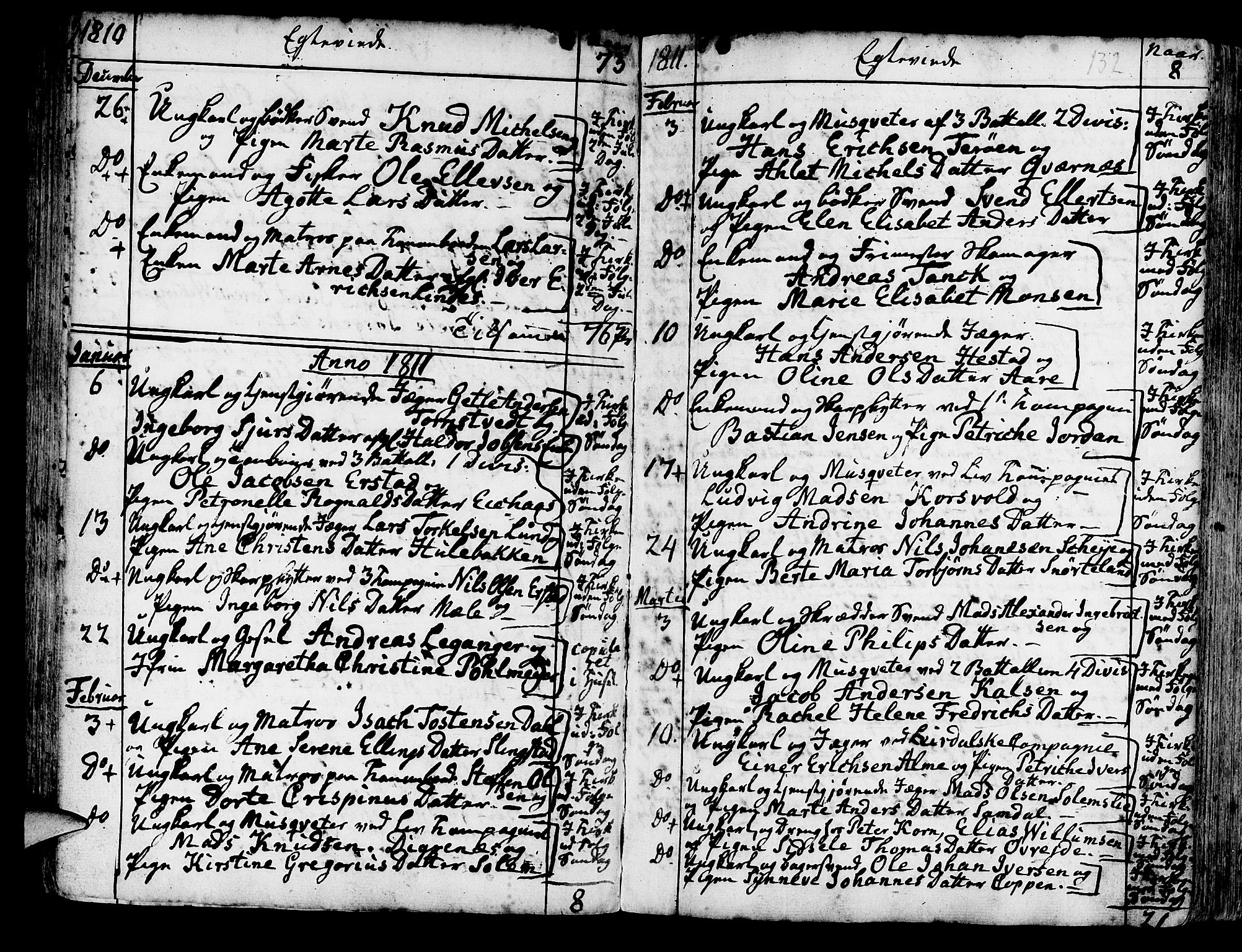 Korskirken sokneprestembete, SAB/A-76101/H/Haa/L0009: Parish register (official) no. A 9, 1743-1861, p. 132