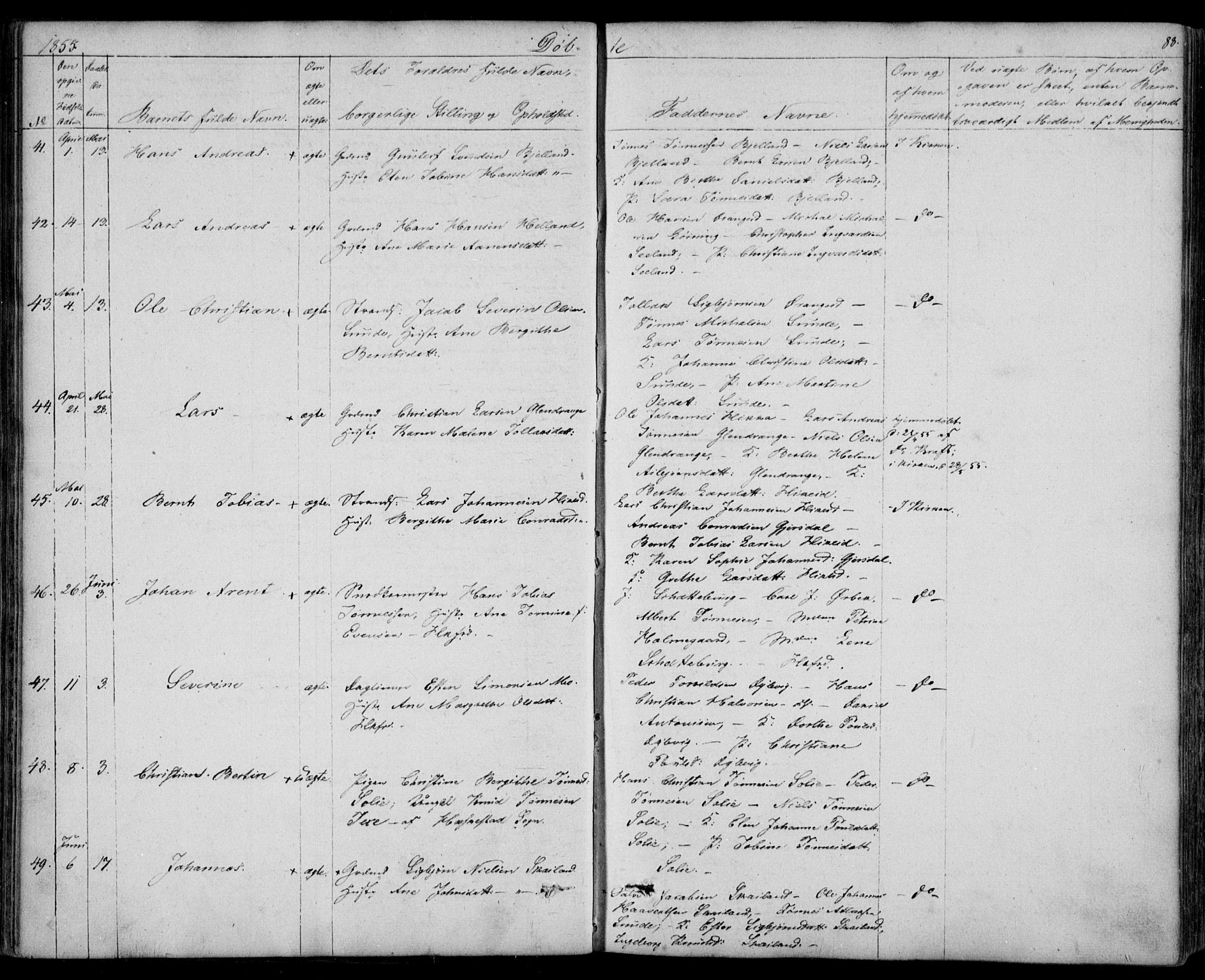 Flekkefjord sokneprestkontor, AV/SAK-1111-0012/F/Fb/Fbc/L0005: Parish register (copy) no. B 5, 1846-1866, p. 88