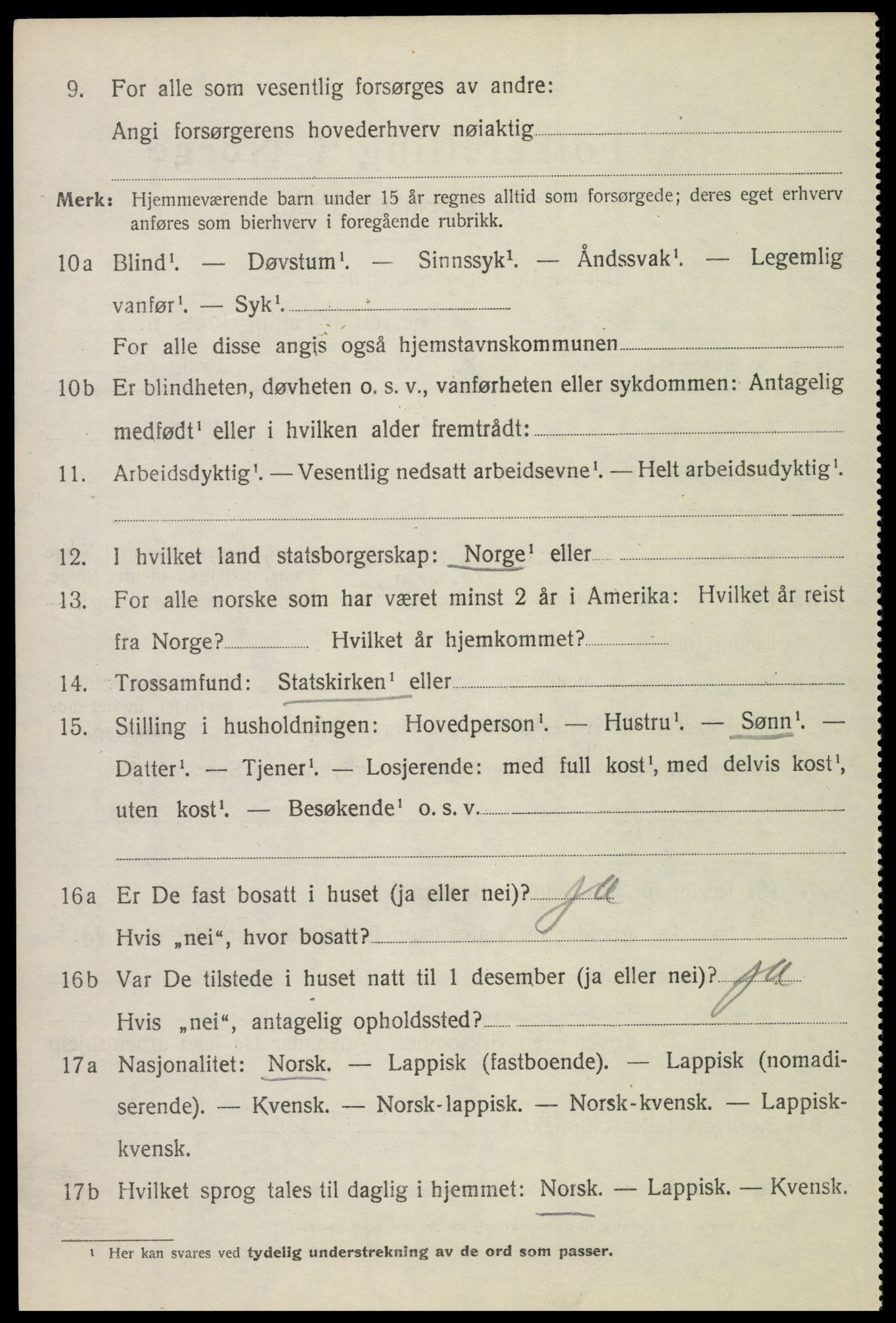 SAT, 1920 census for Hadsel, 1920, p. 20279